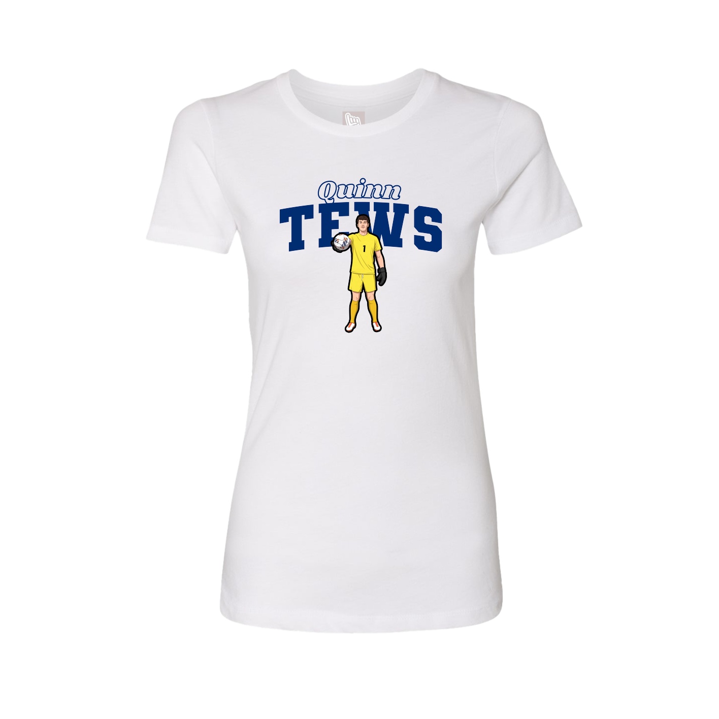Fitted Women's Tee — Name Arch in White