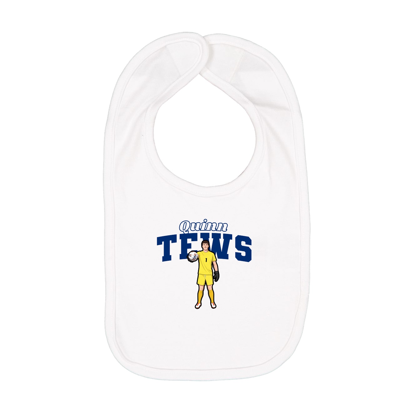 Infant Bib — Name Arch in White