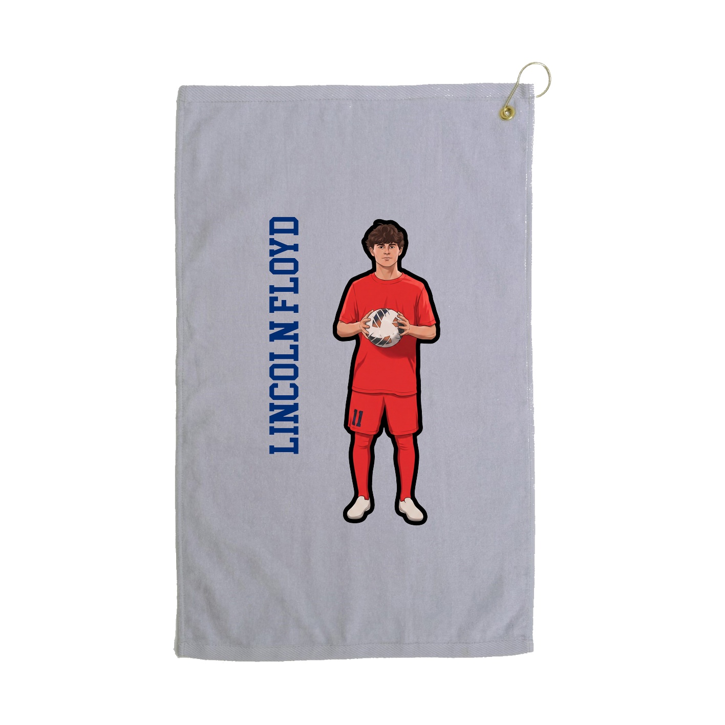 Golf Towel — Name Vertical in Grey