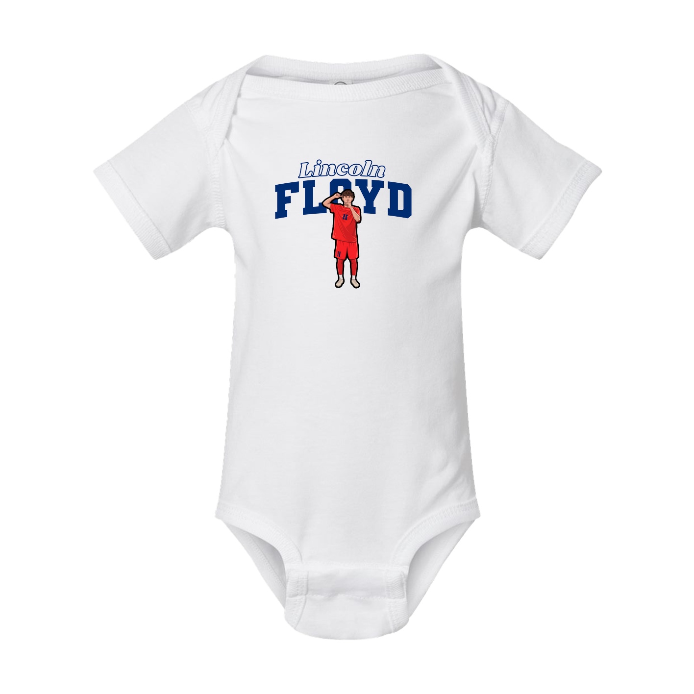 Baby Onesie — Name Arch in White