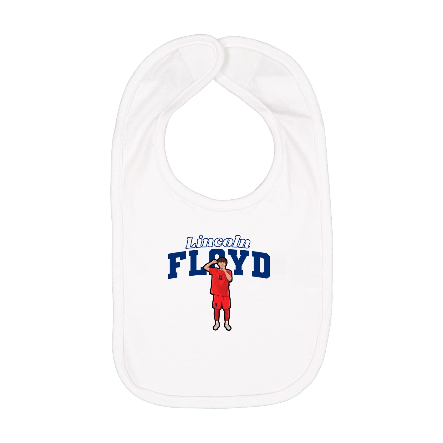 Infant Bib — Name Arch in White