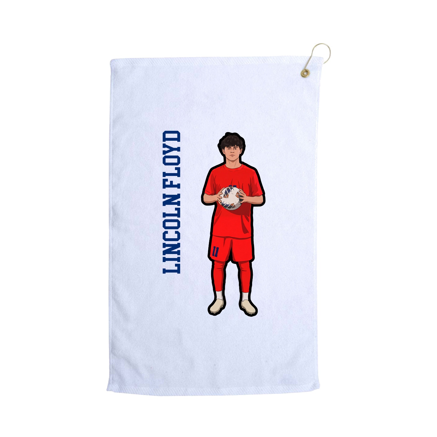 Golf Towel — Name Vertical in White