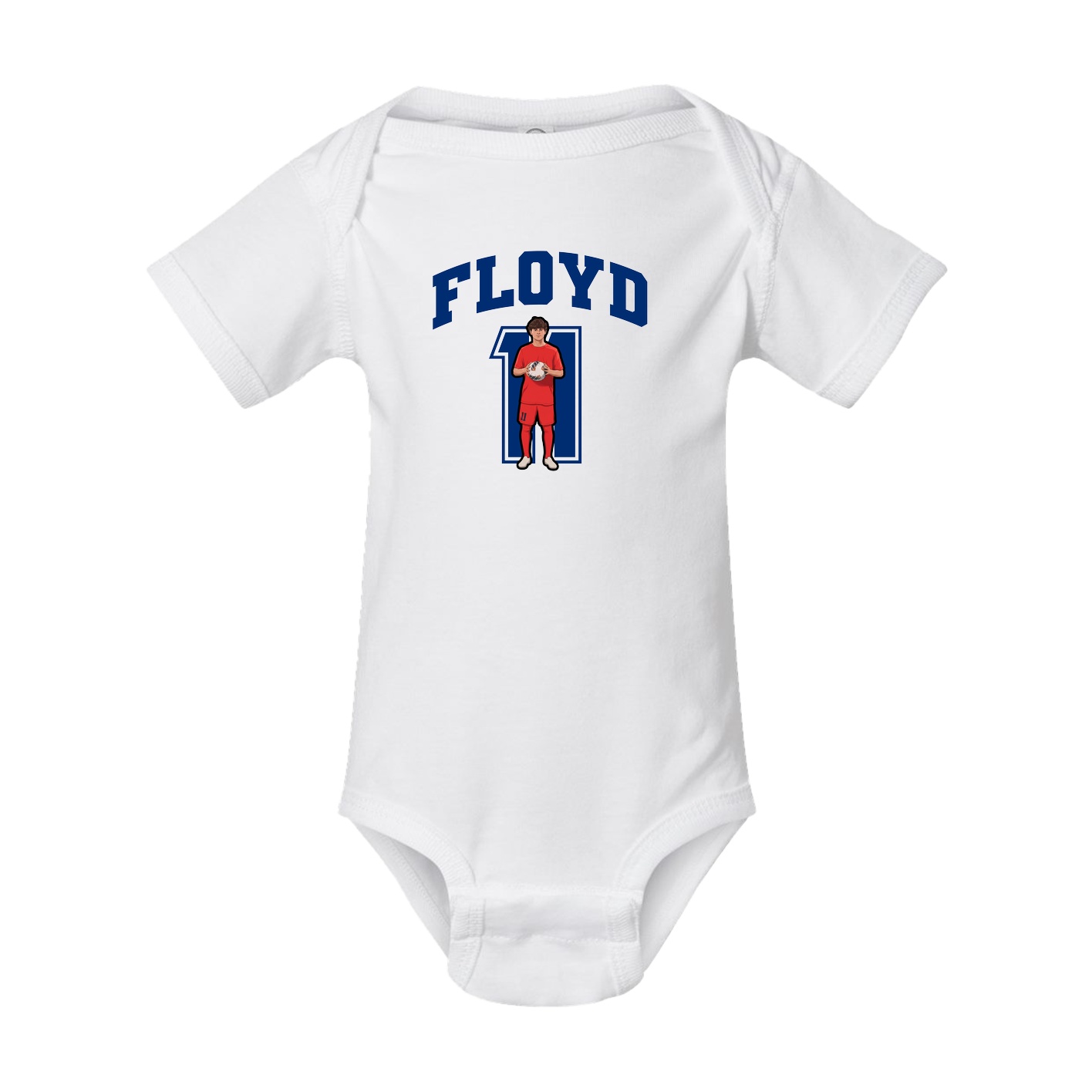 Baby Onesie — Number in White