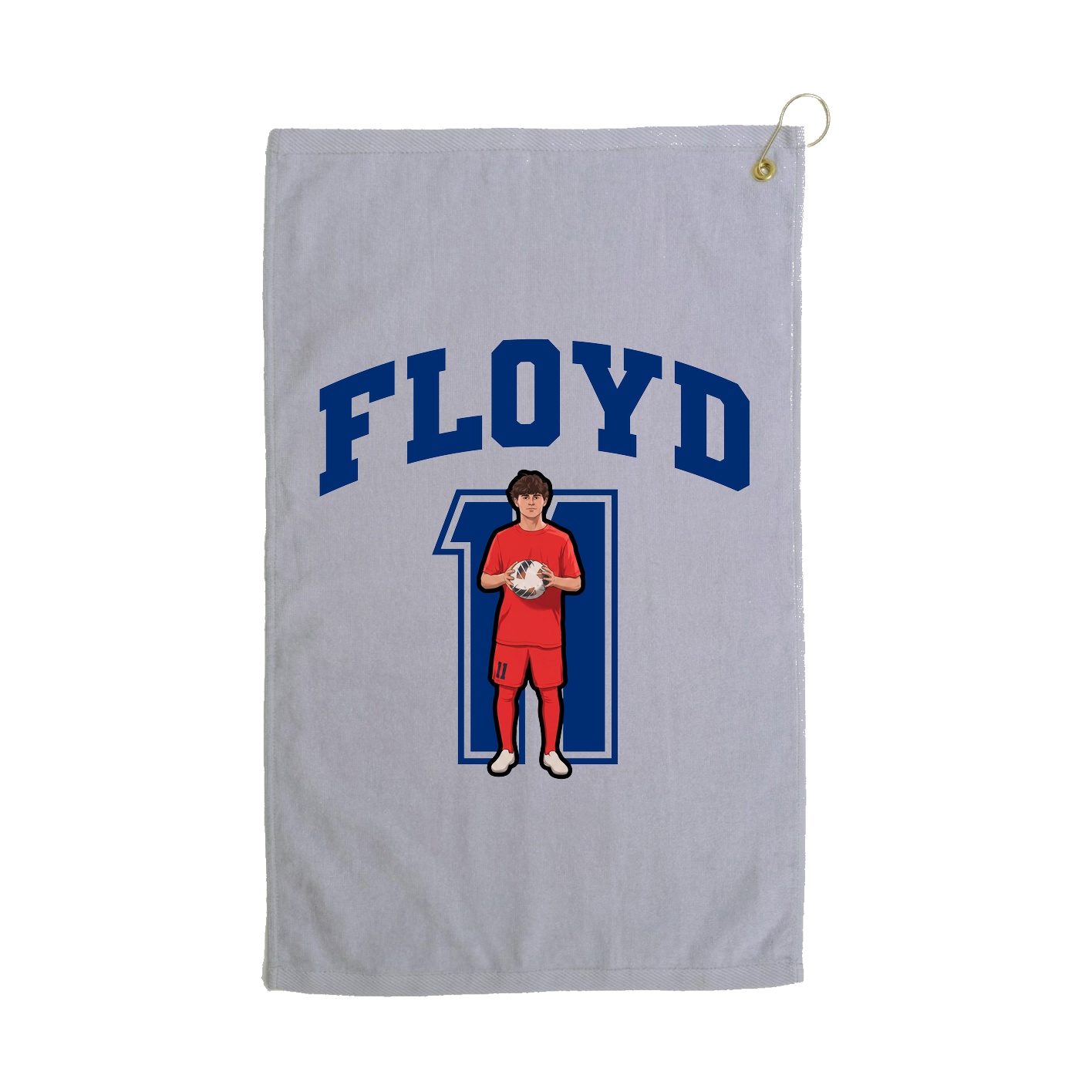 Golf Towel — Number in Grey