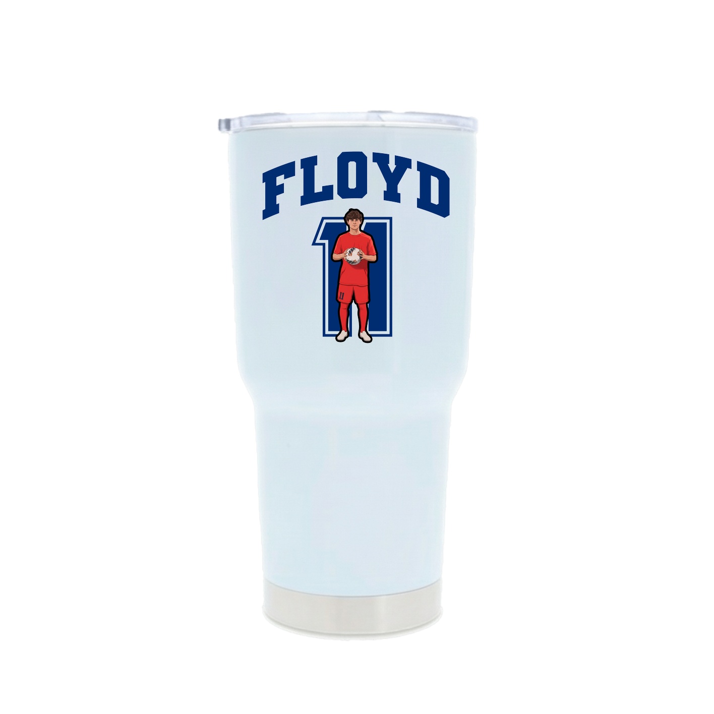 30oz Stainless Steel Tumbler — Number in White
