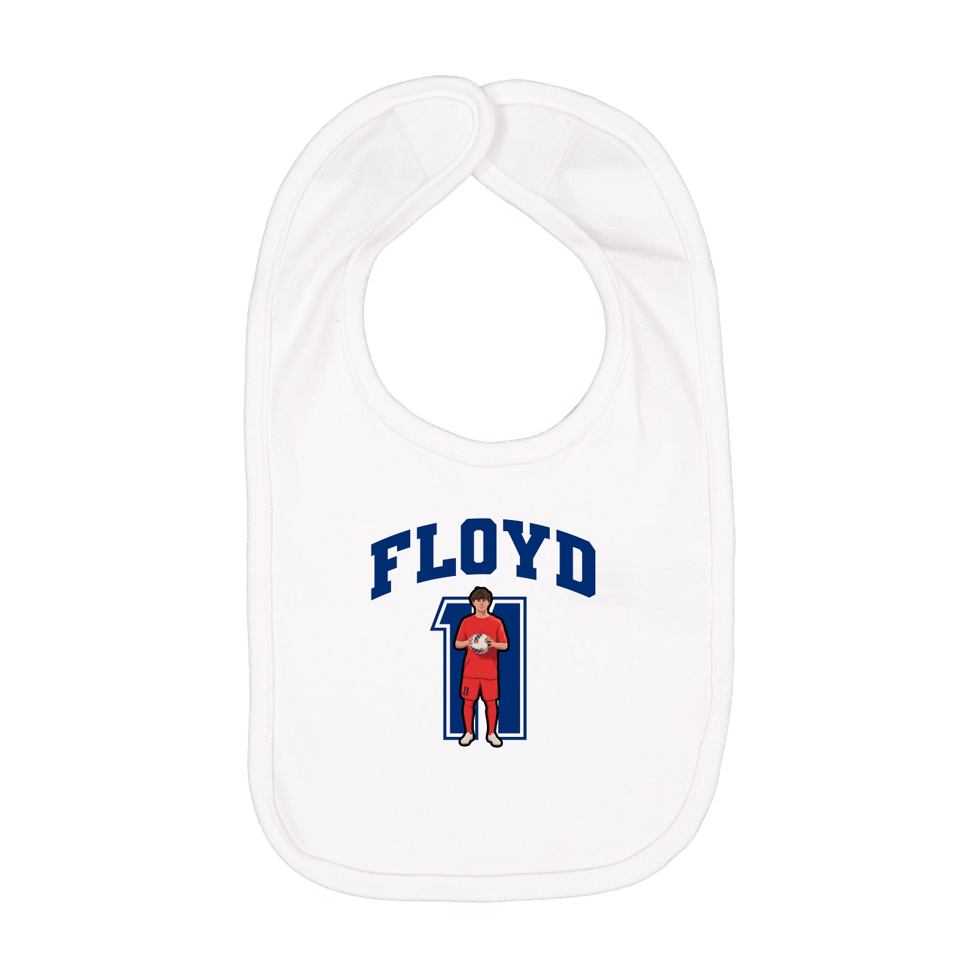 Infant Bib — Number in White