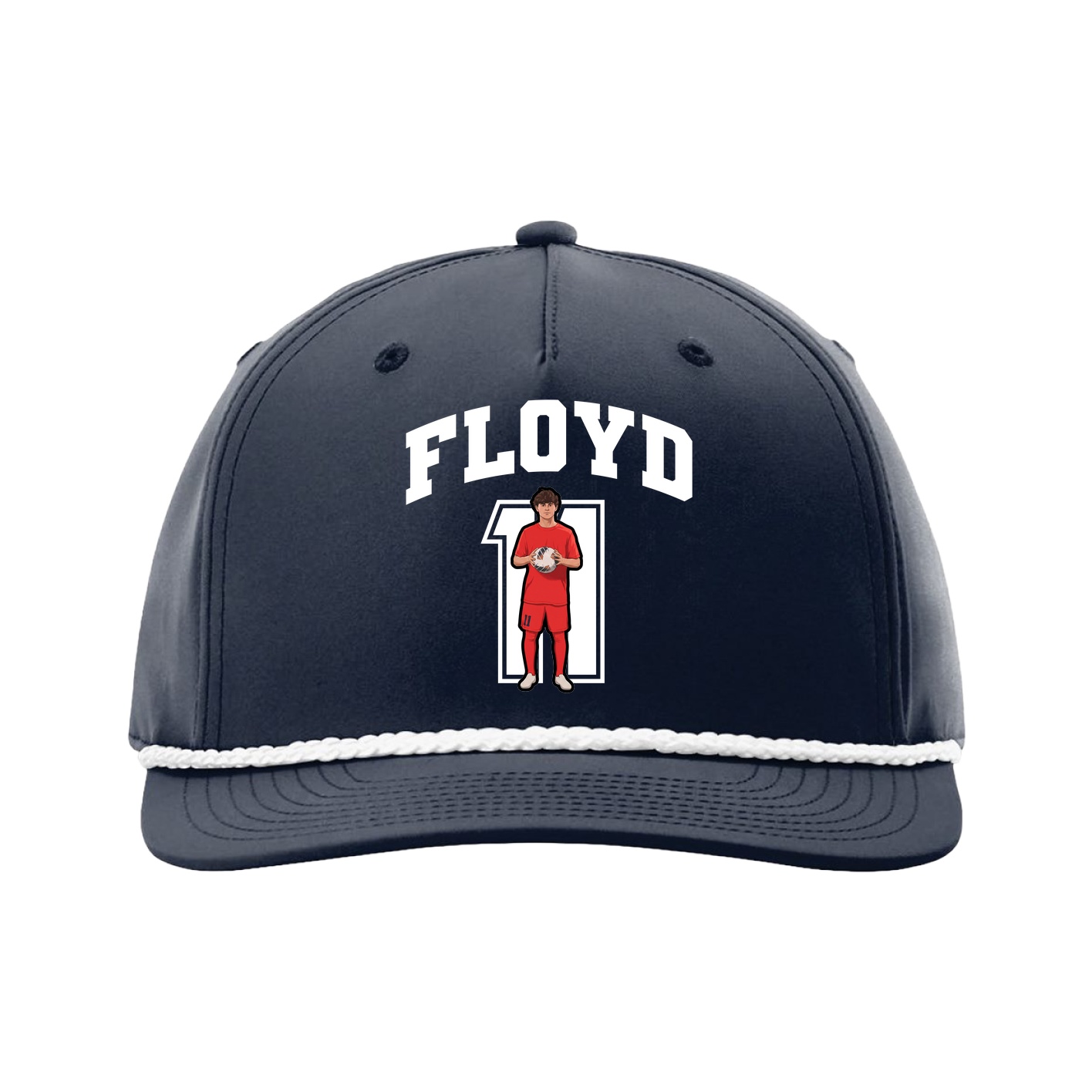 Five-Panel Classic Rope Cap — Number in Navy