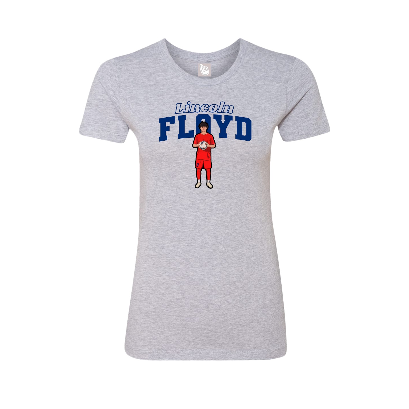 Fitted Women's Tee — Name Arch in Grey