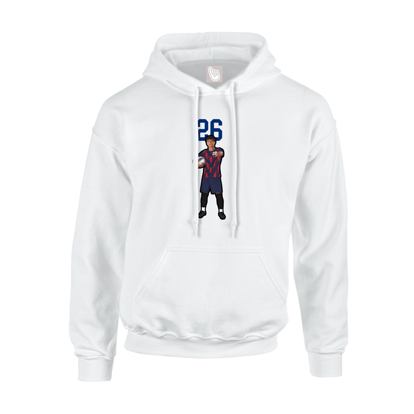 Youth Hoodie — Number Top in White