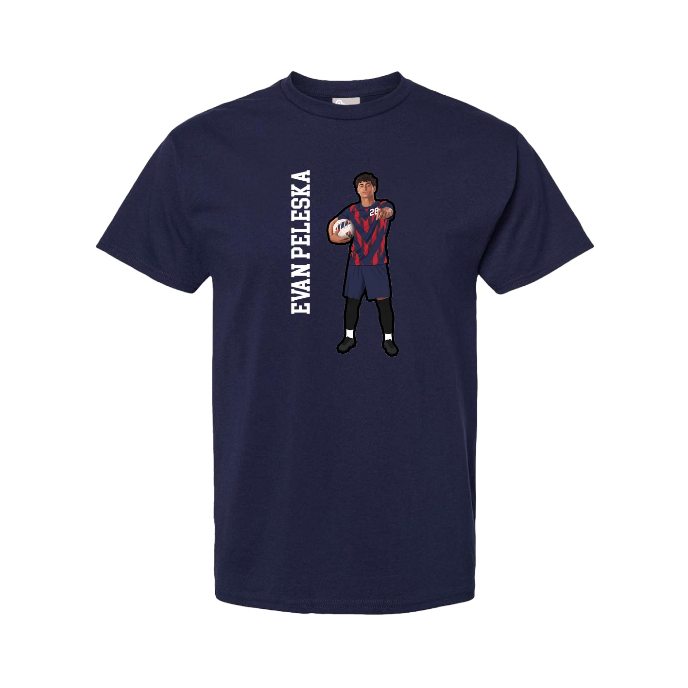 Youth Tee — Name Vertical in Navy