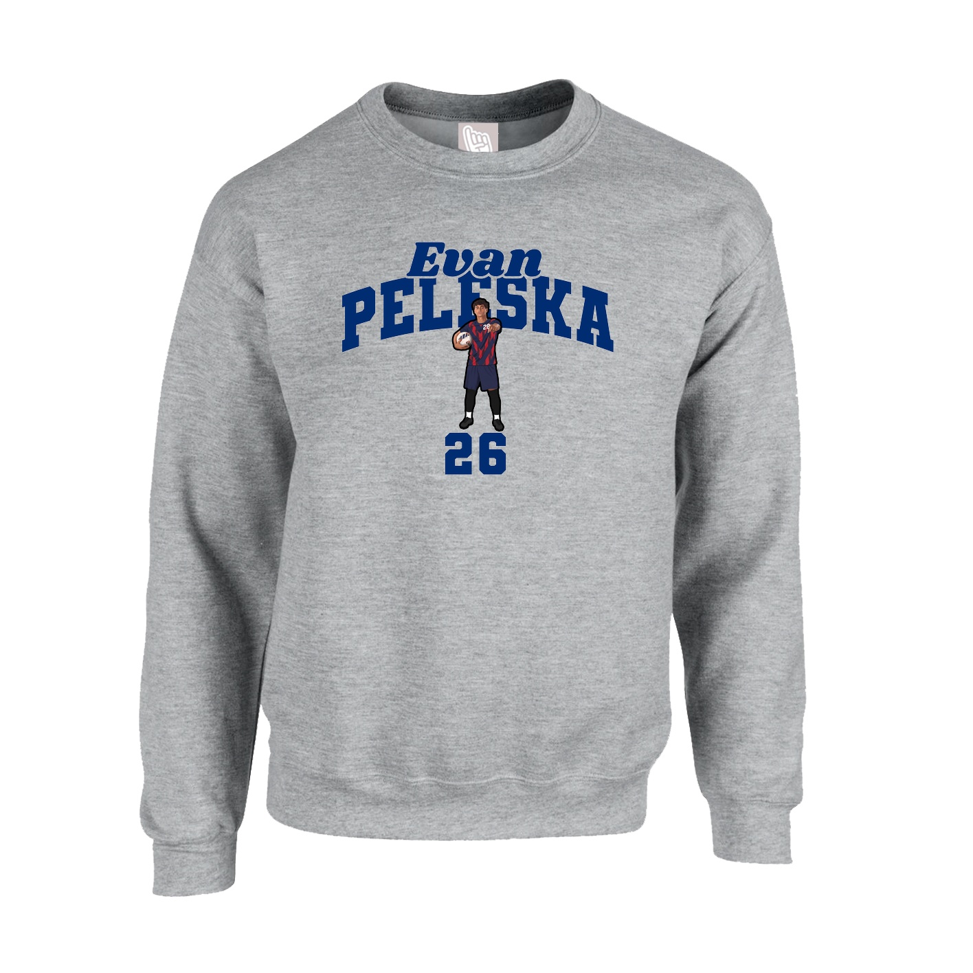 Fleece Crew — Signature Arch in Grey
