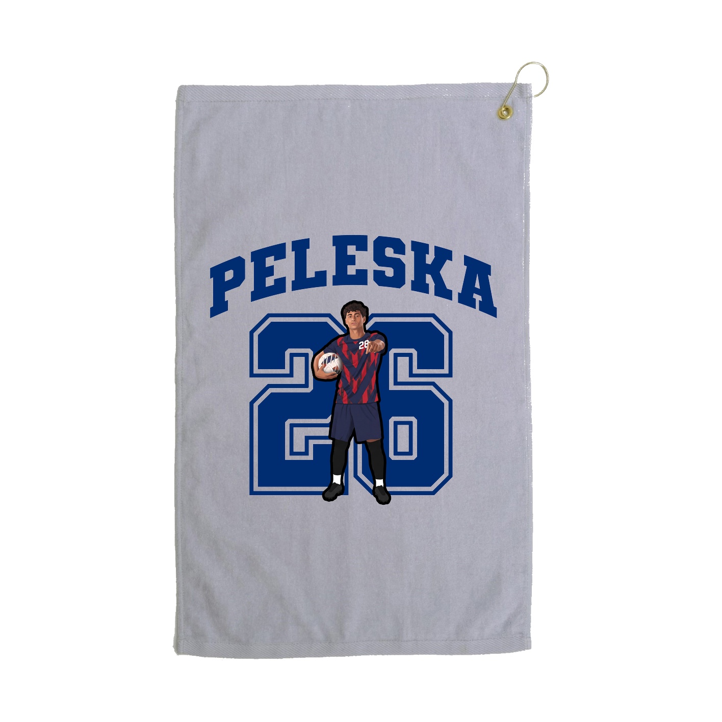 Golf Towel — Number in Grey