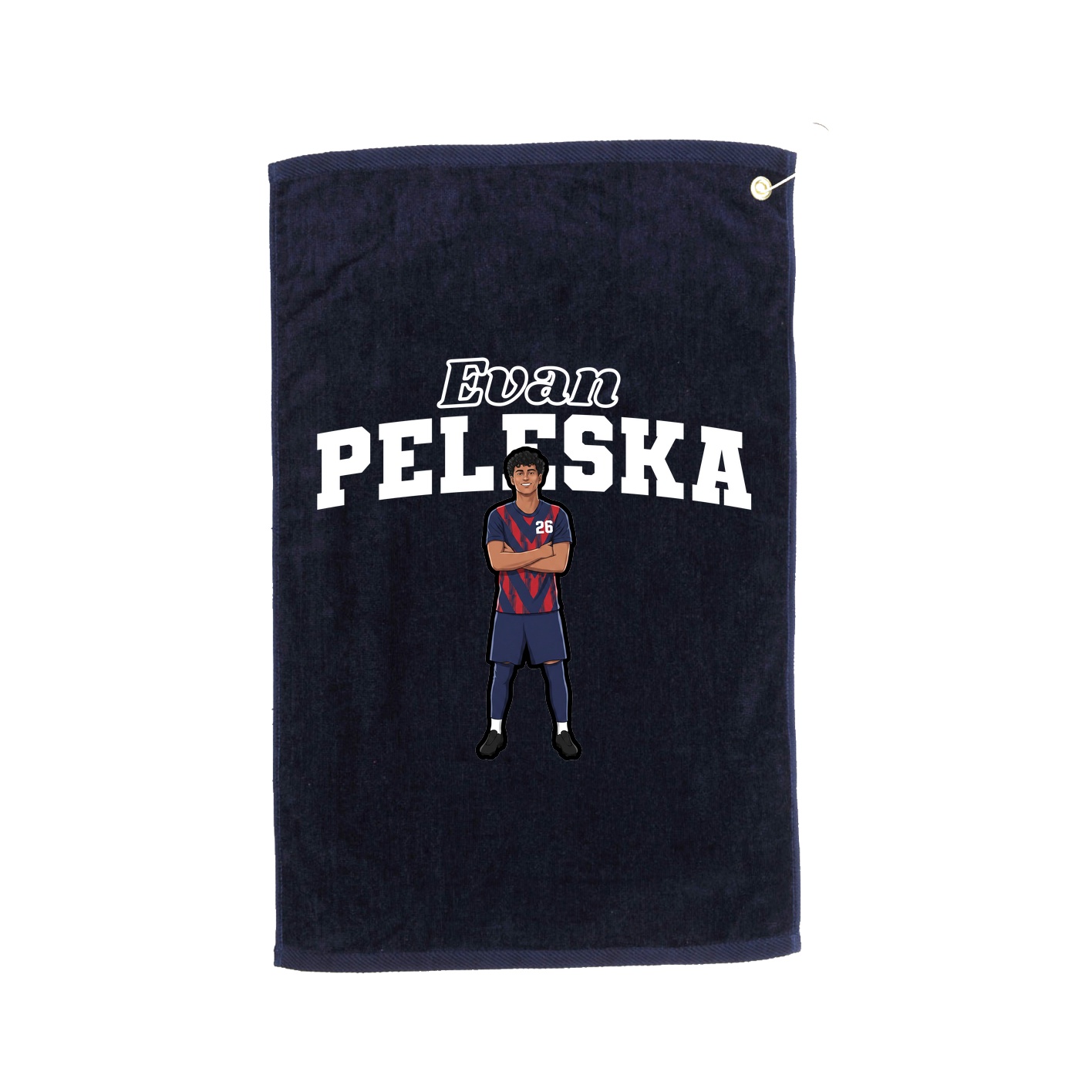 Golf Towel — Name Arch in Navy