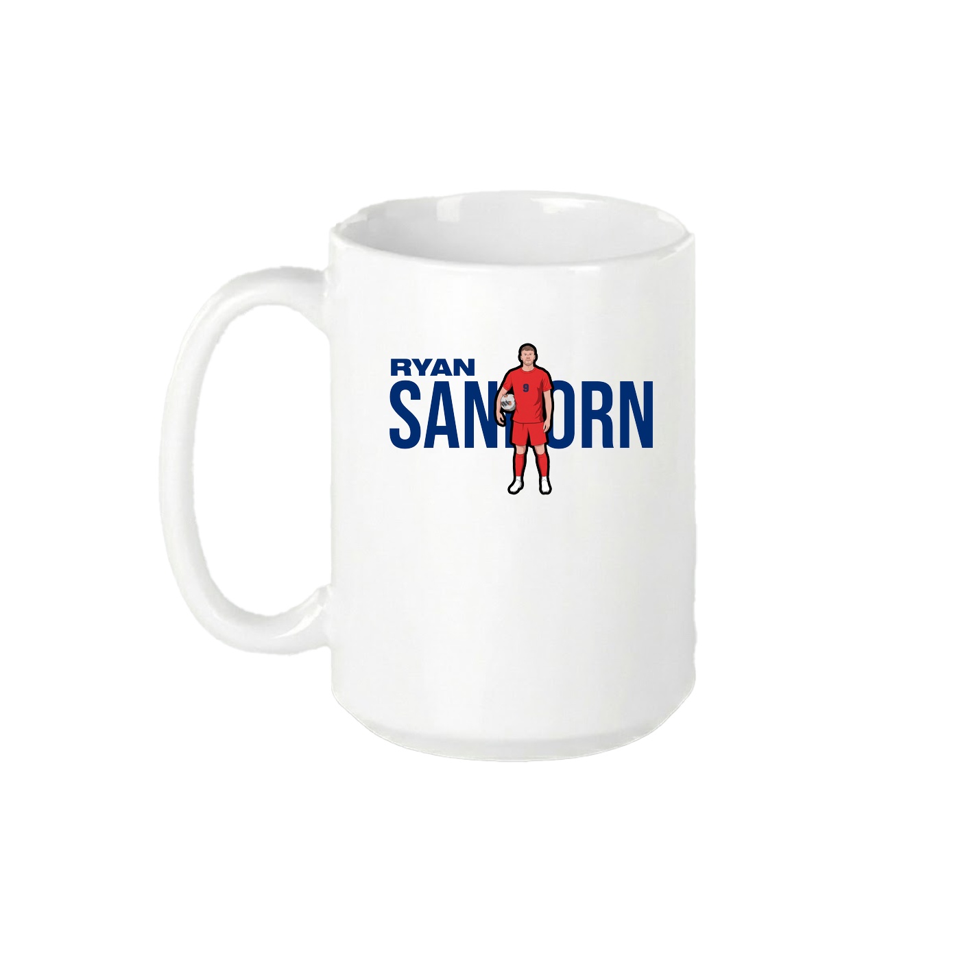 15oz Coffee Mug — Player Name in White