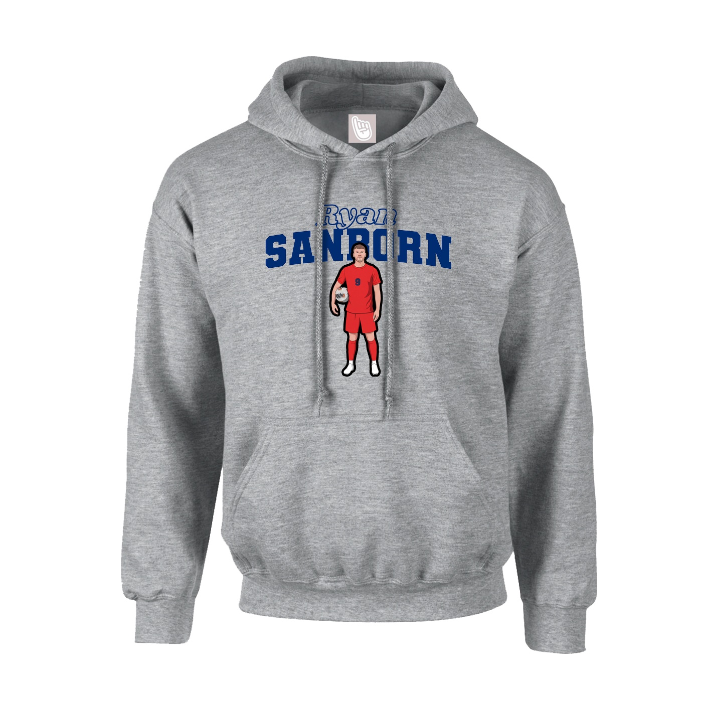 Youth Hoodie — Name Arch in Grey