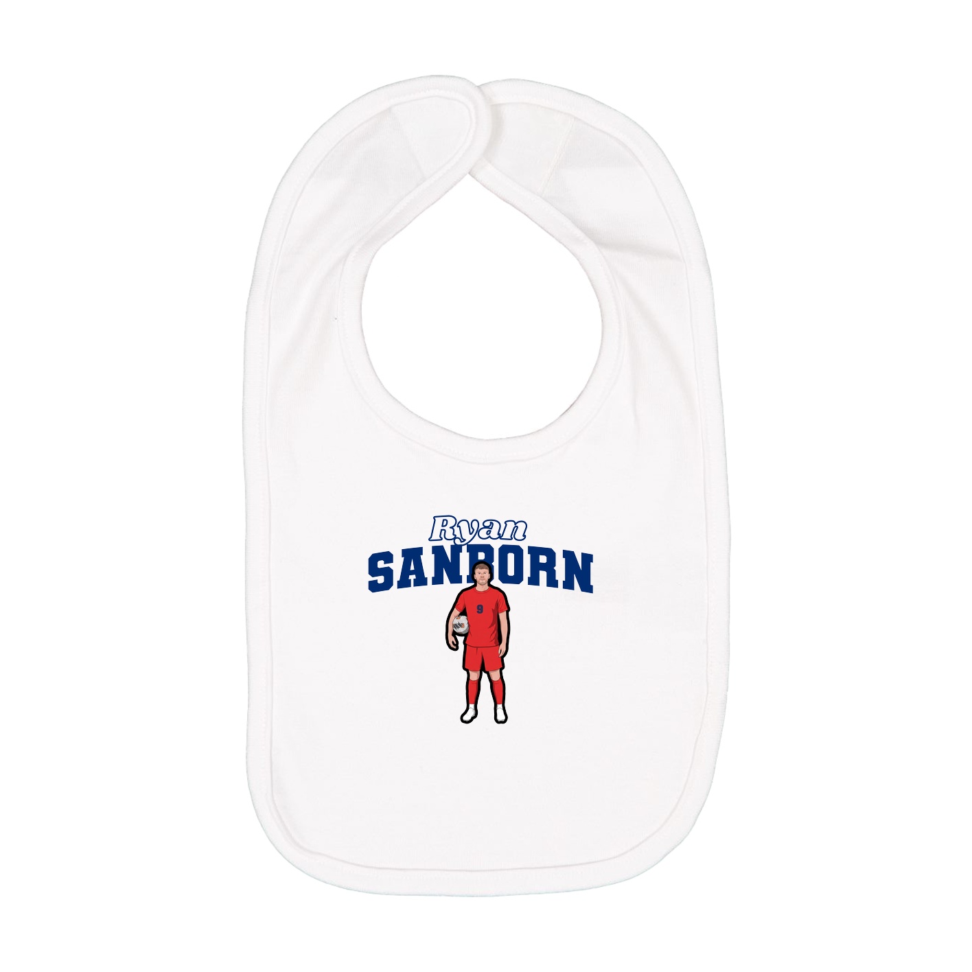 Infant Bib — Name Arch in White