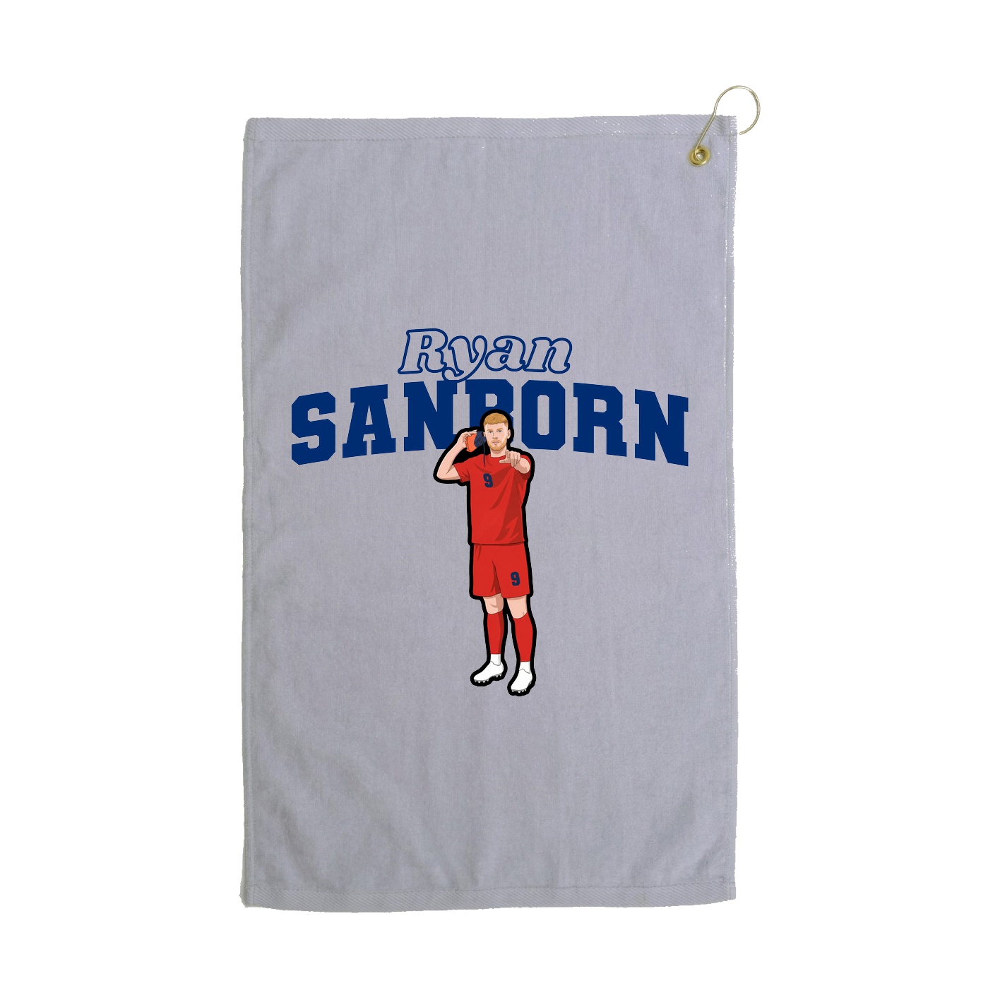 Golf Towel — Name Arch in Grey