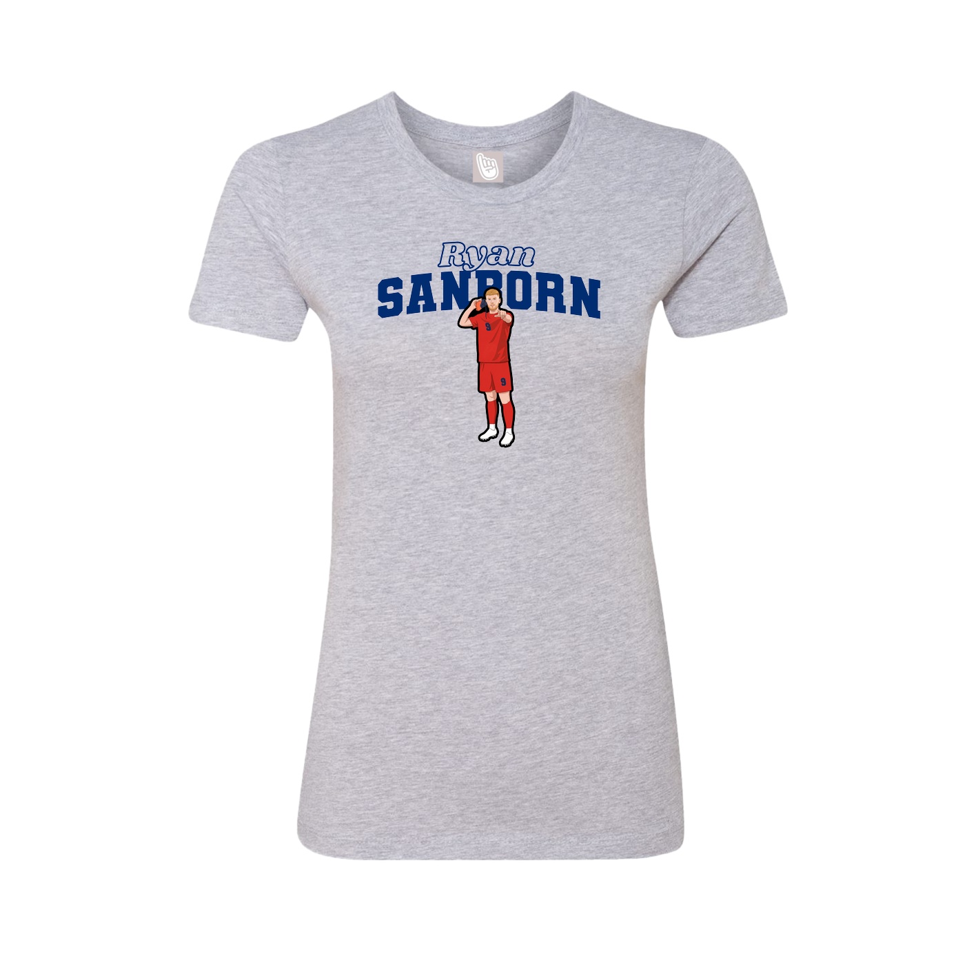 Fitted Women's Tee — Name Arch in Grey