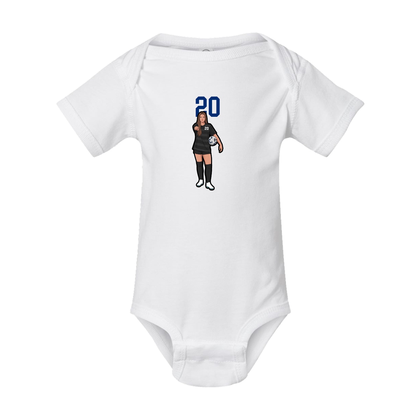Baby Onesie — Number Top in White
