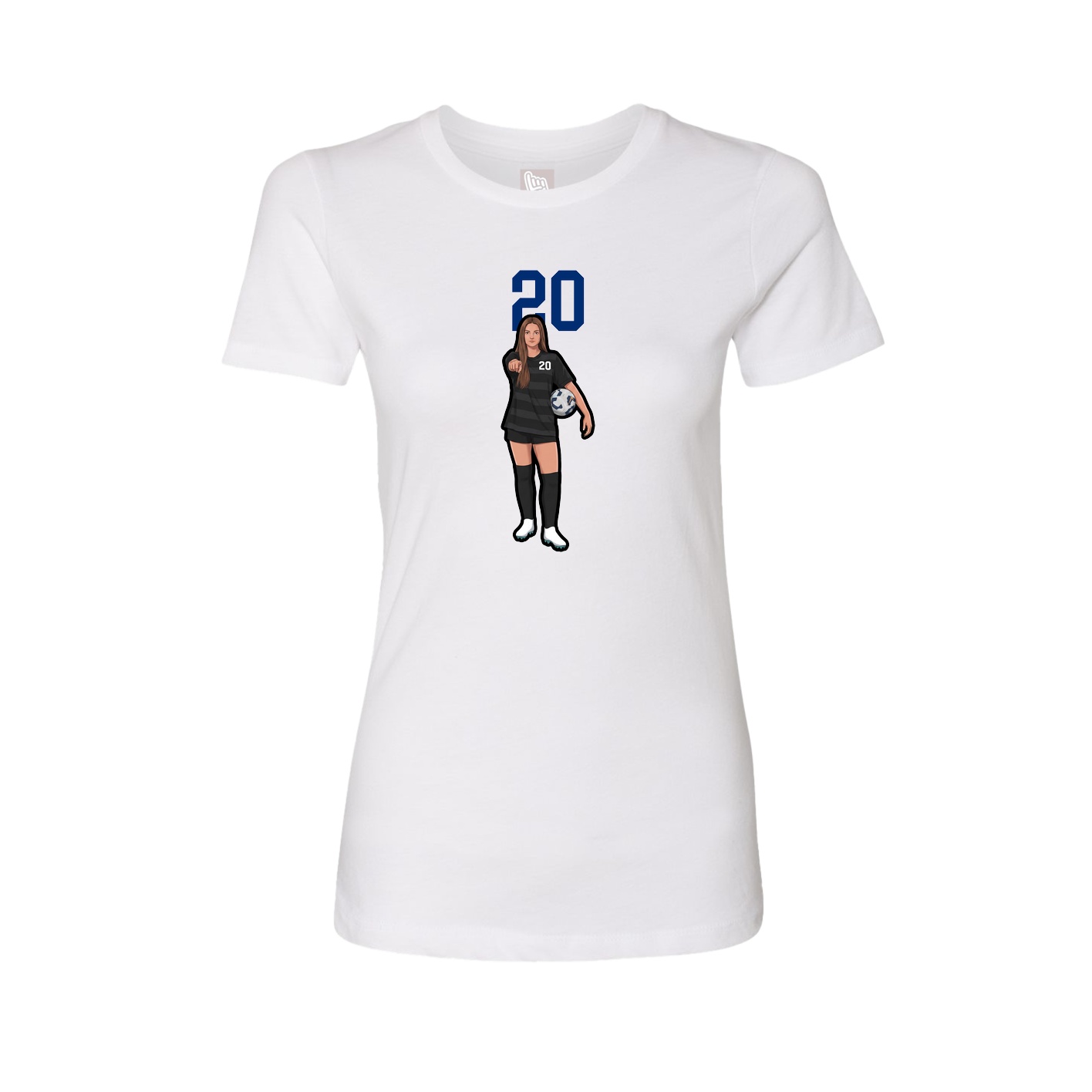 Fitted Women's Tee — Number Top in White