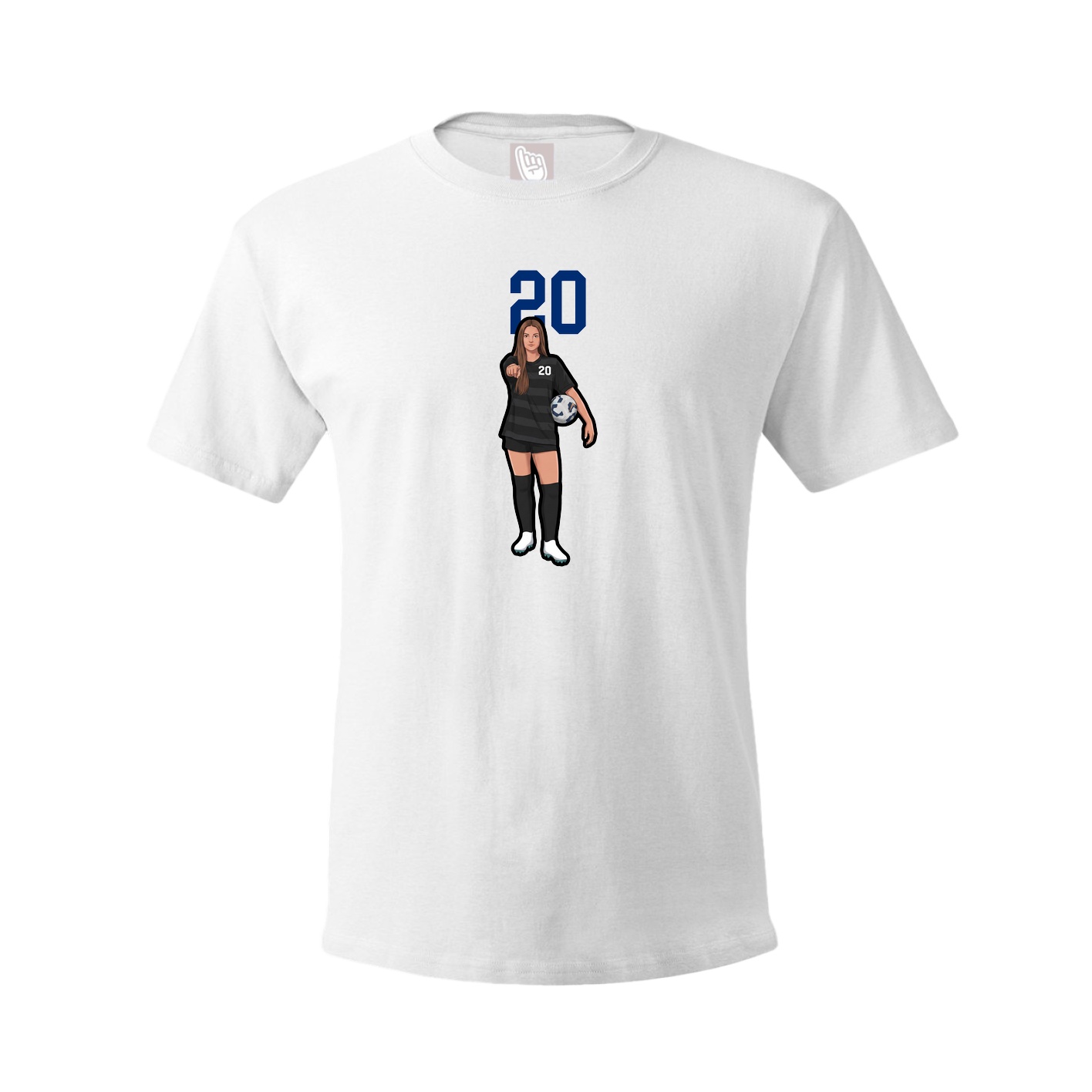 Youth Tee — Number Top in White