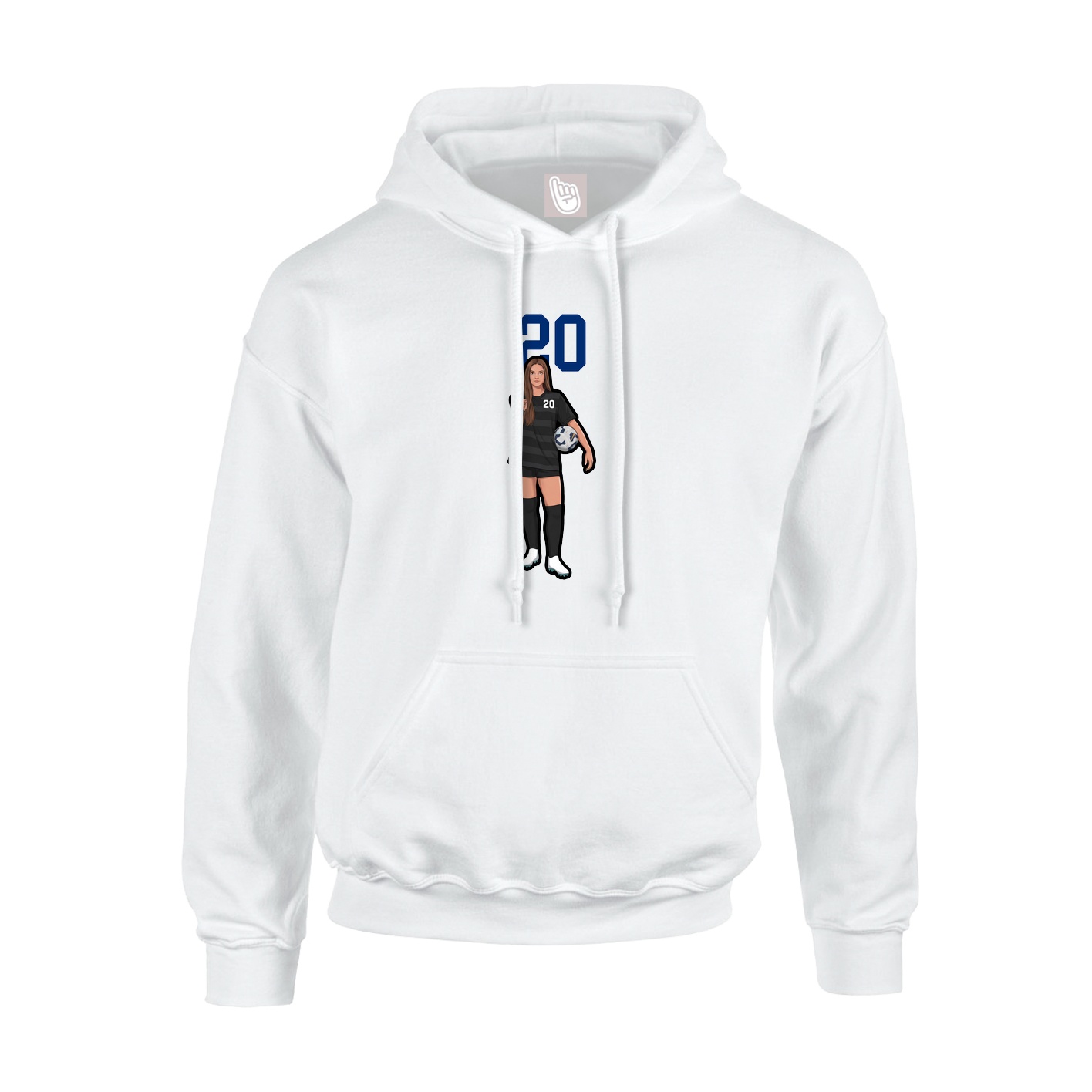 Hoodie — Number Top in White