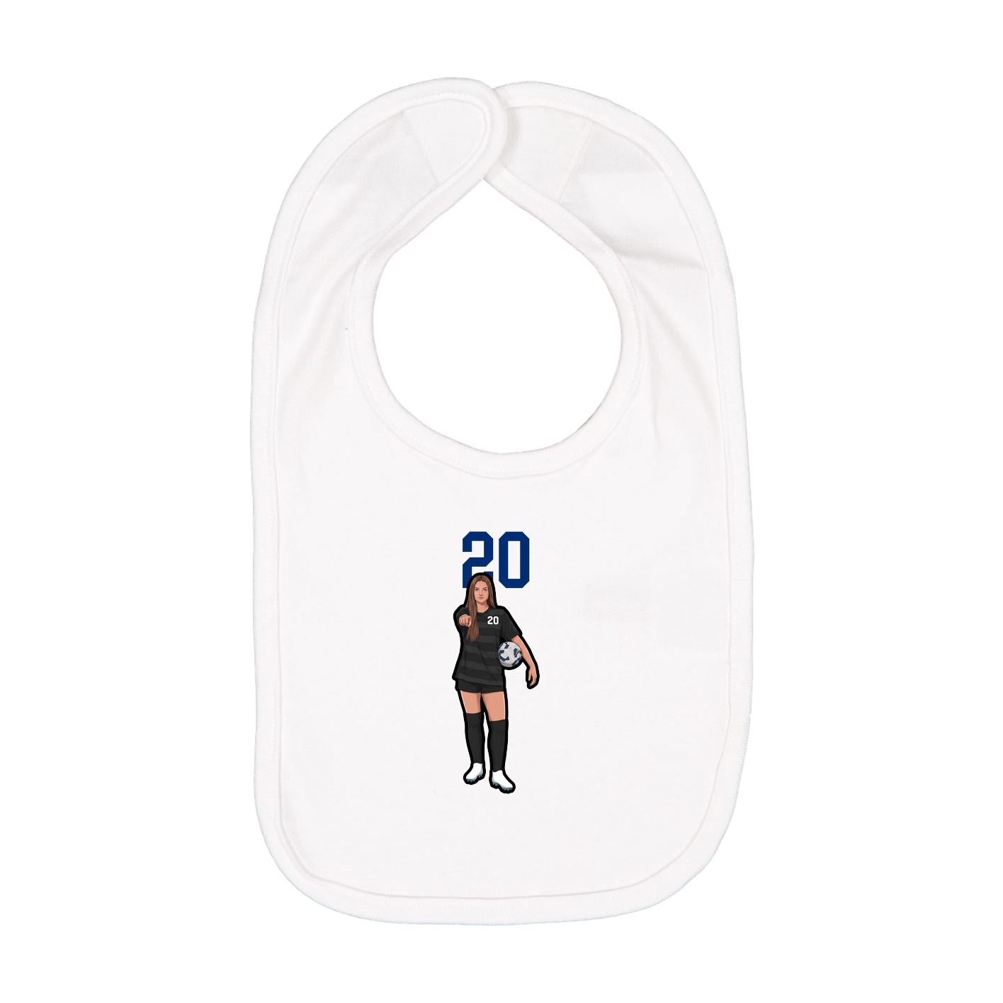 Infant Bib — Number Top in White
