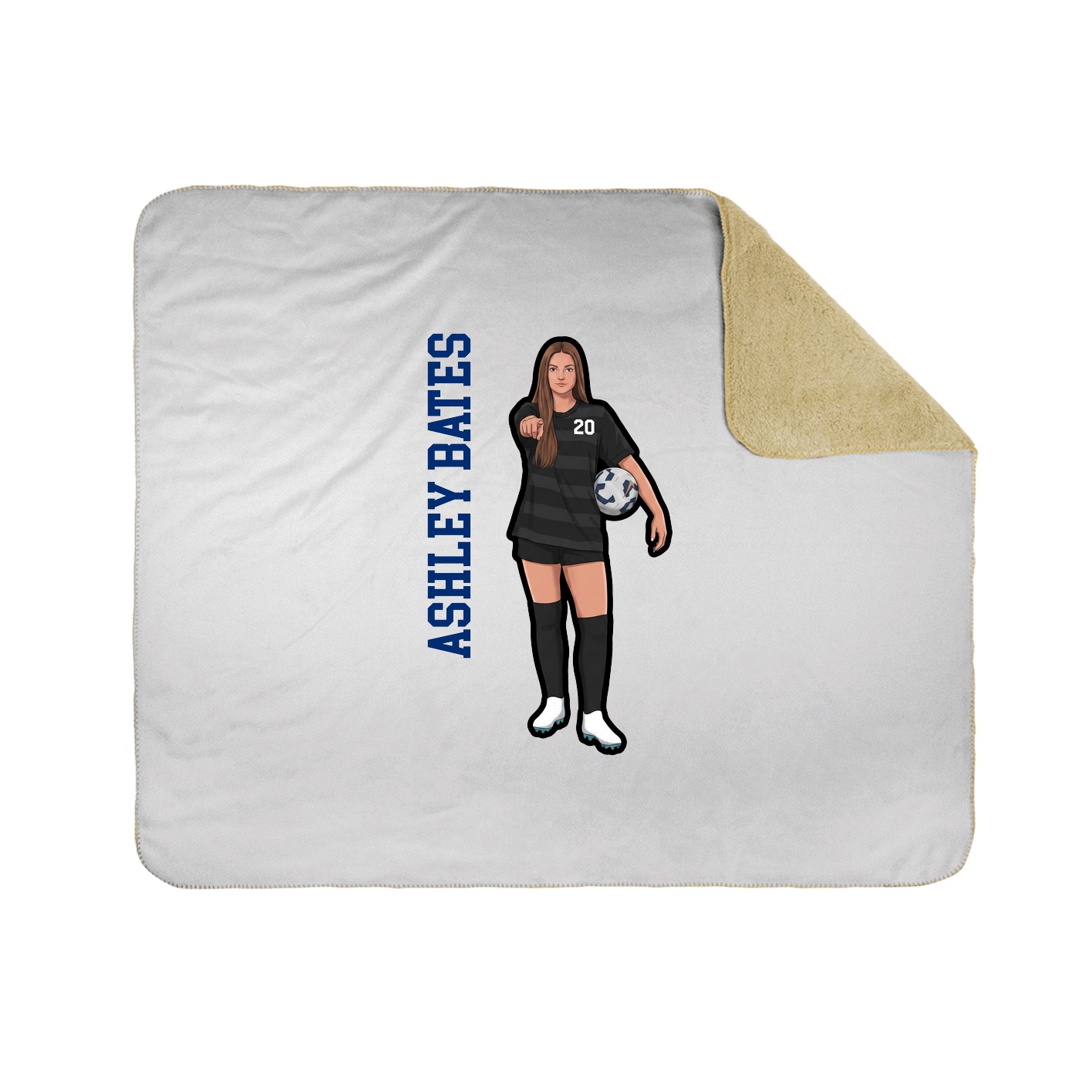 Throw Blanket — Name Vertical in White
