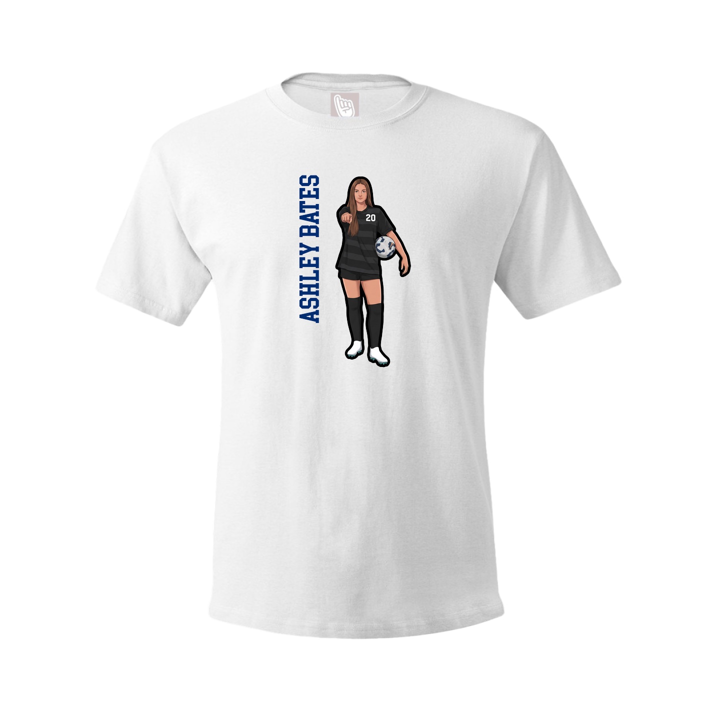 Youth Tee — Name Vertical in White