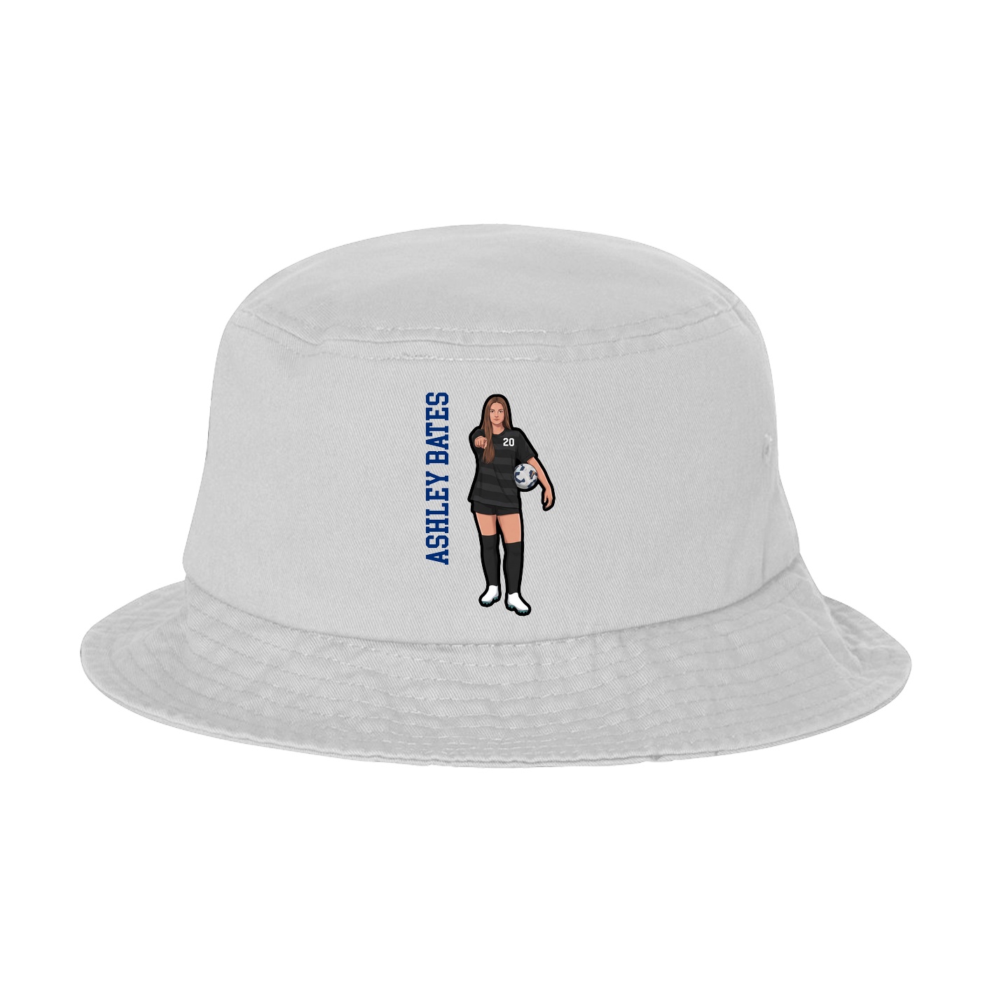 Bucket Cap — Name Vertical in White