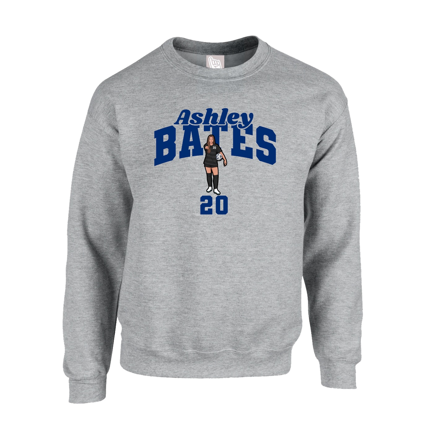 Fleece Crew — Signature Arch in Grey