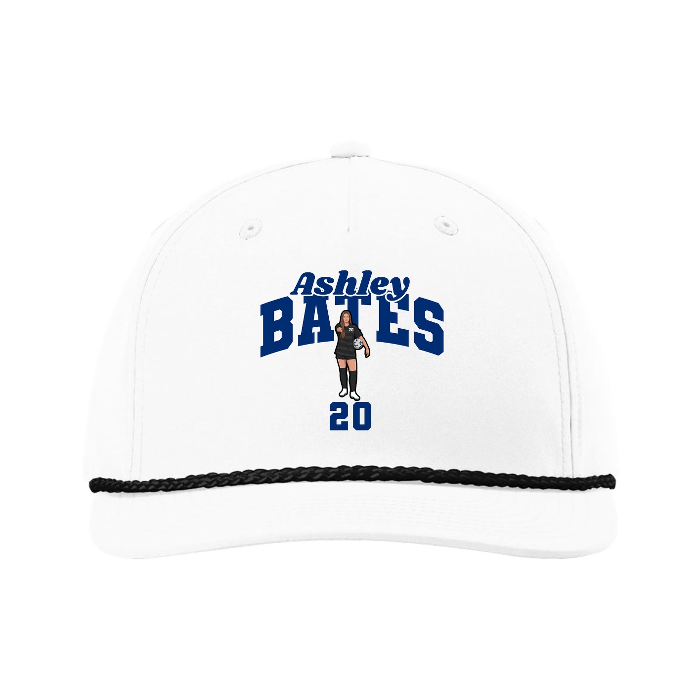 Five-Panel Classic Rope Cap — Signature Arch in White