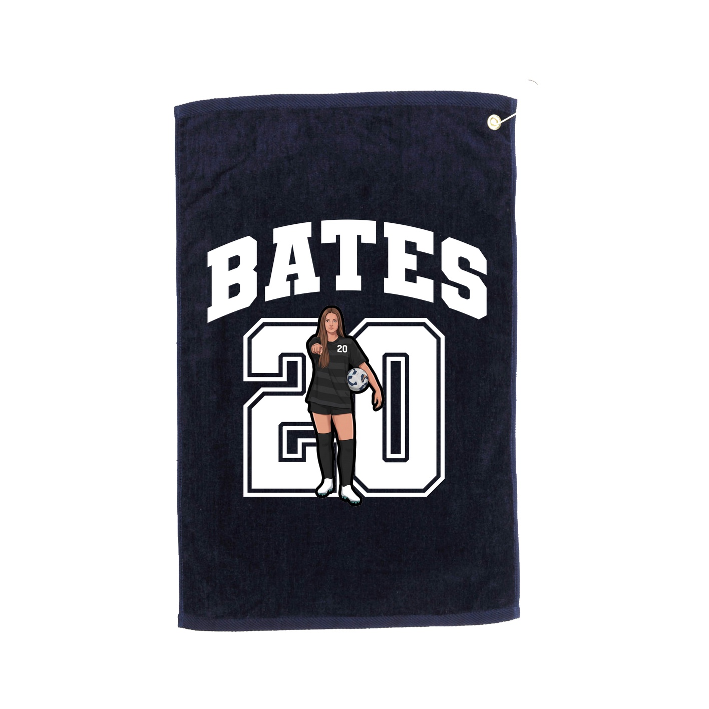 Golf Towel — Number in Navy