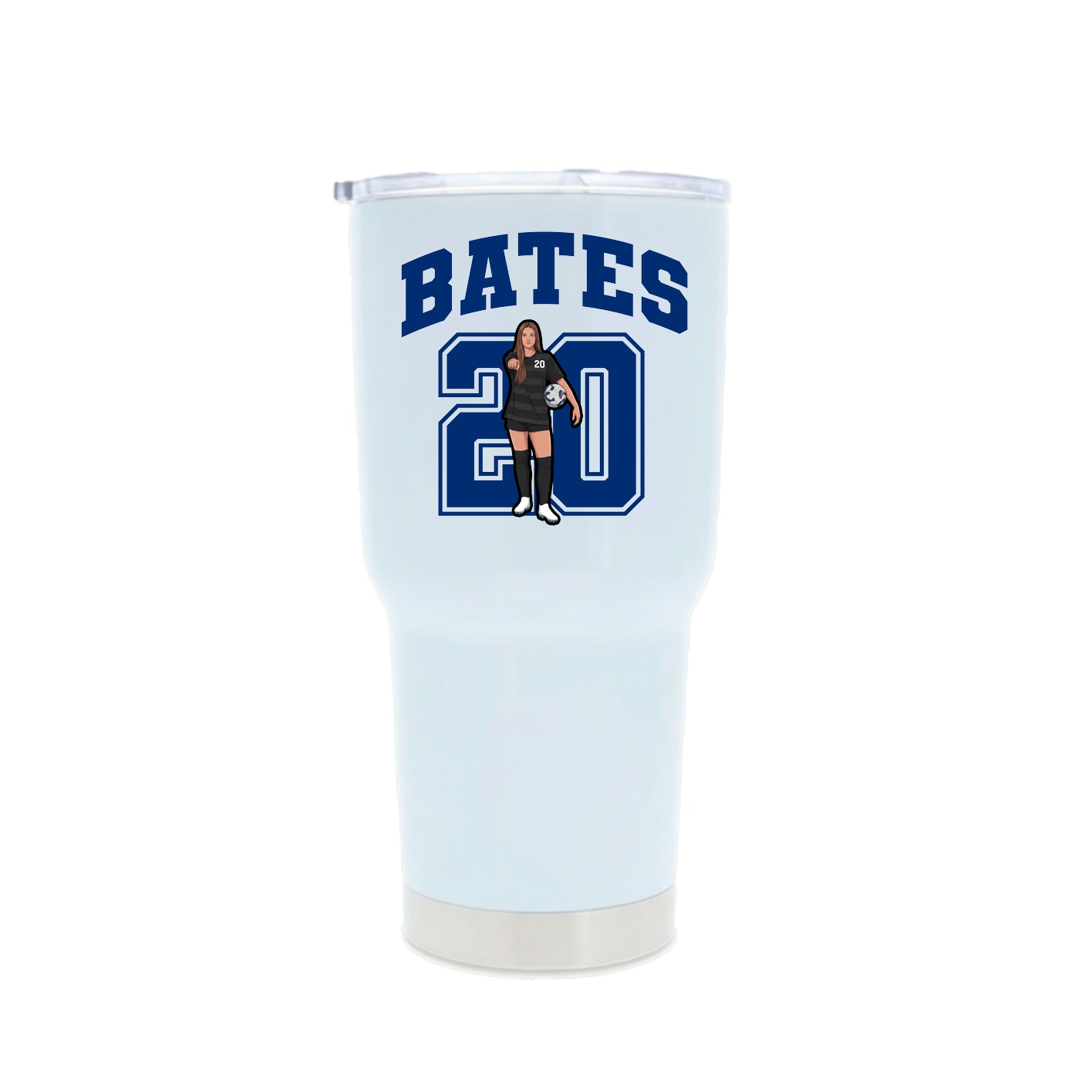 30oz Stainless Steel Tumbler — Number in White