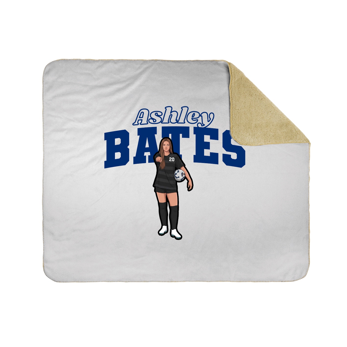Throw Blanket — Name Arch in White