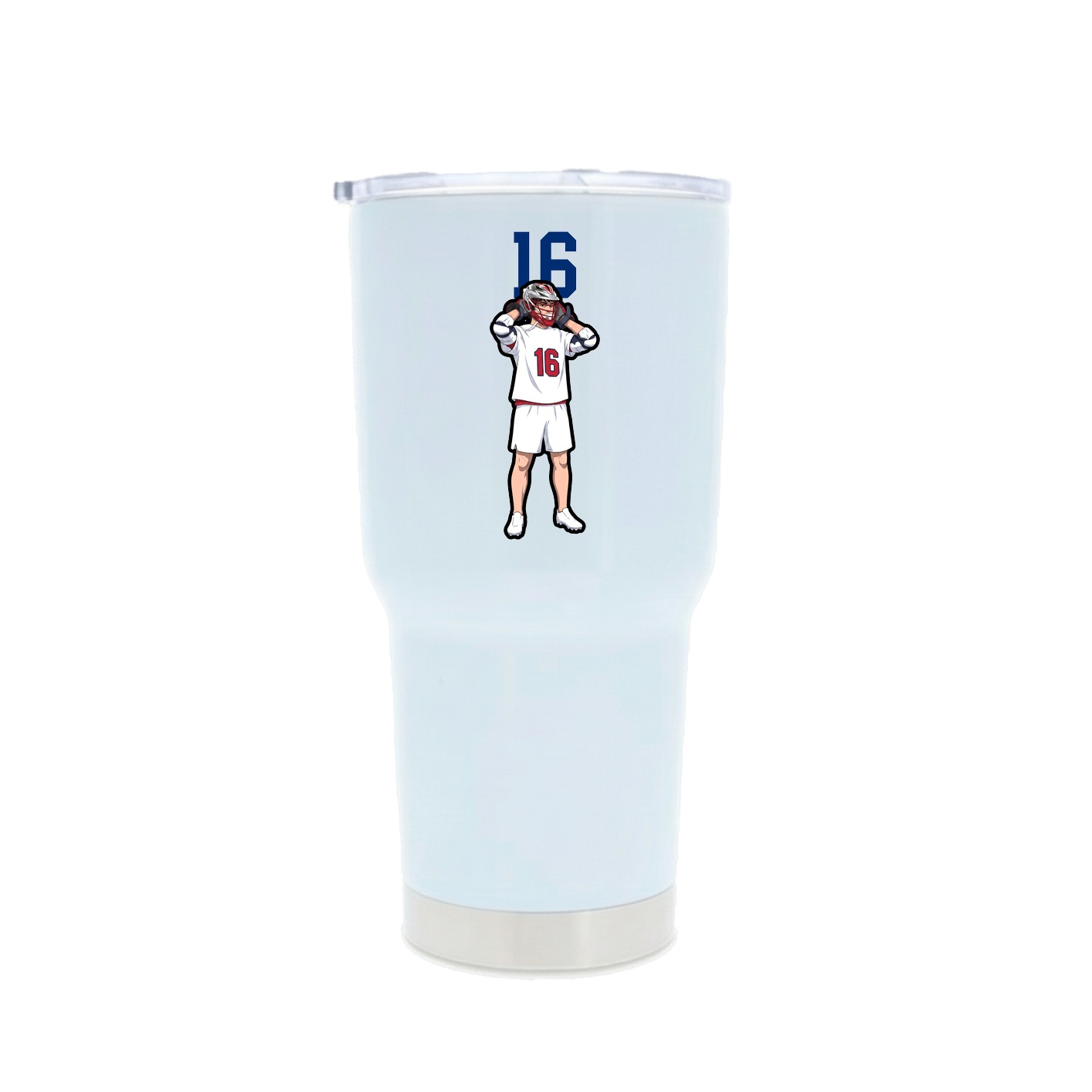 30oz Stainless Steel Tumbler — Number Top in White