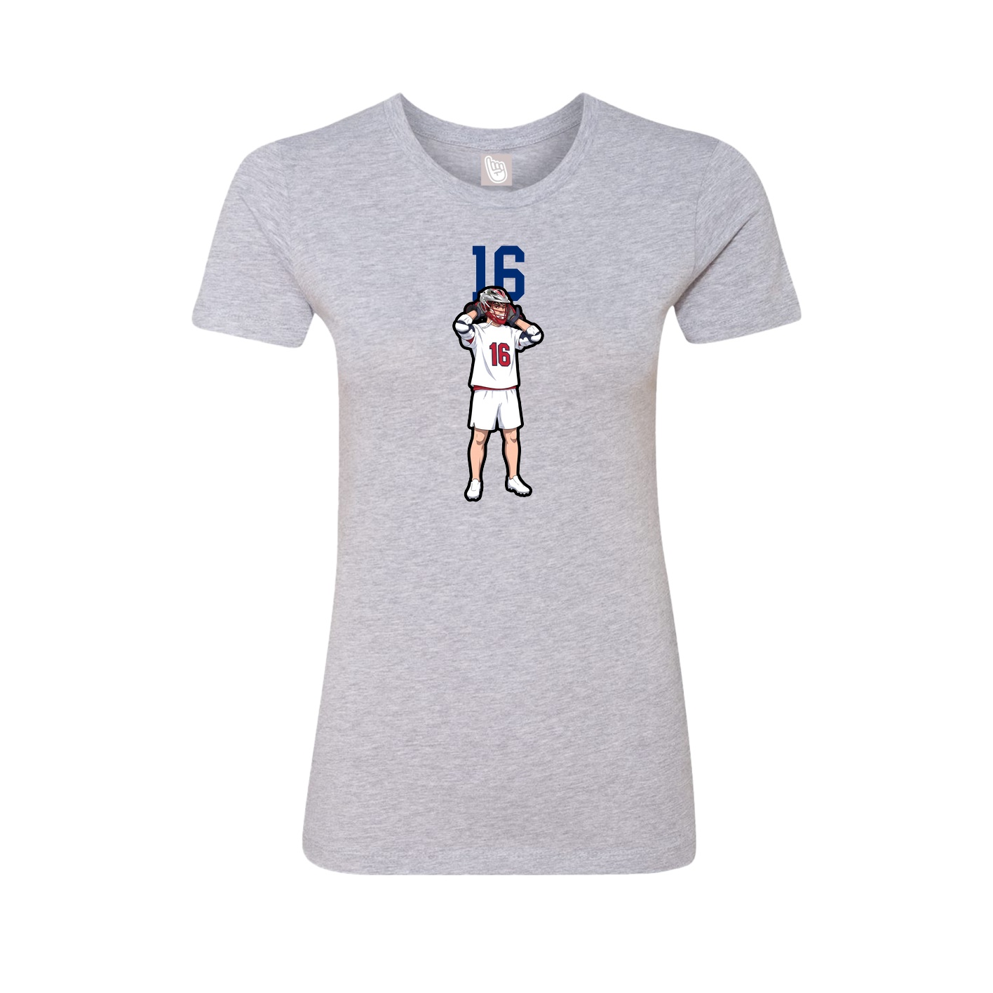 Fitted Women's Tee — Number Top in Grey