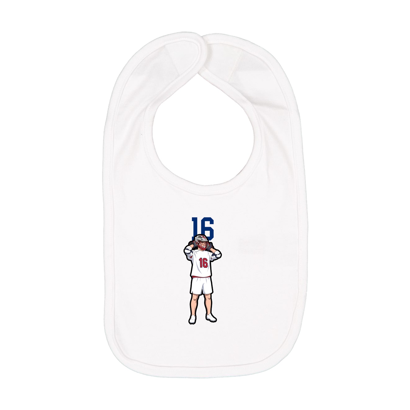 Infant Bib — Number Top in White
