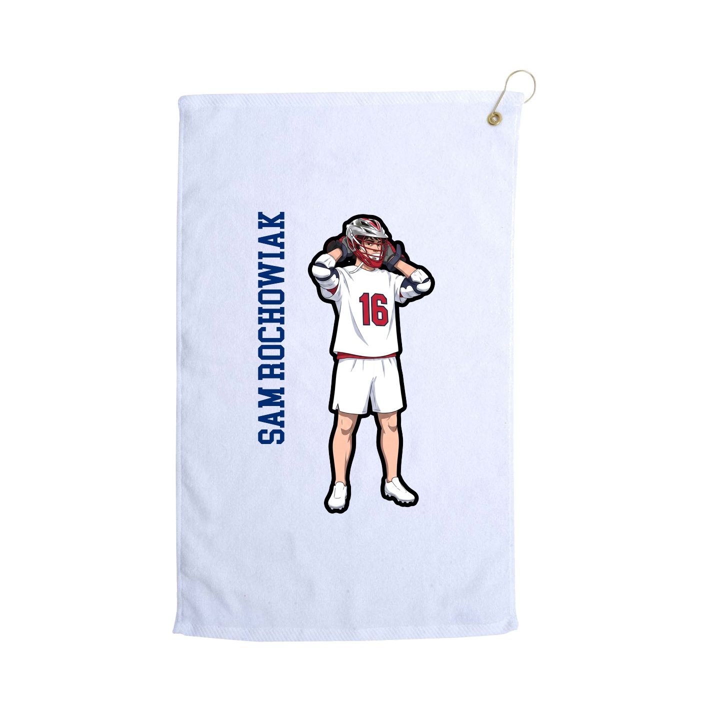 Golf Towel — Name Vertical in White