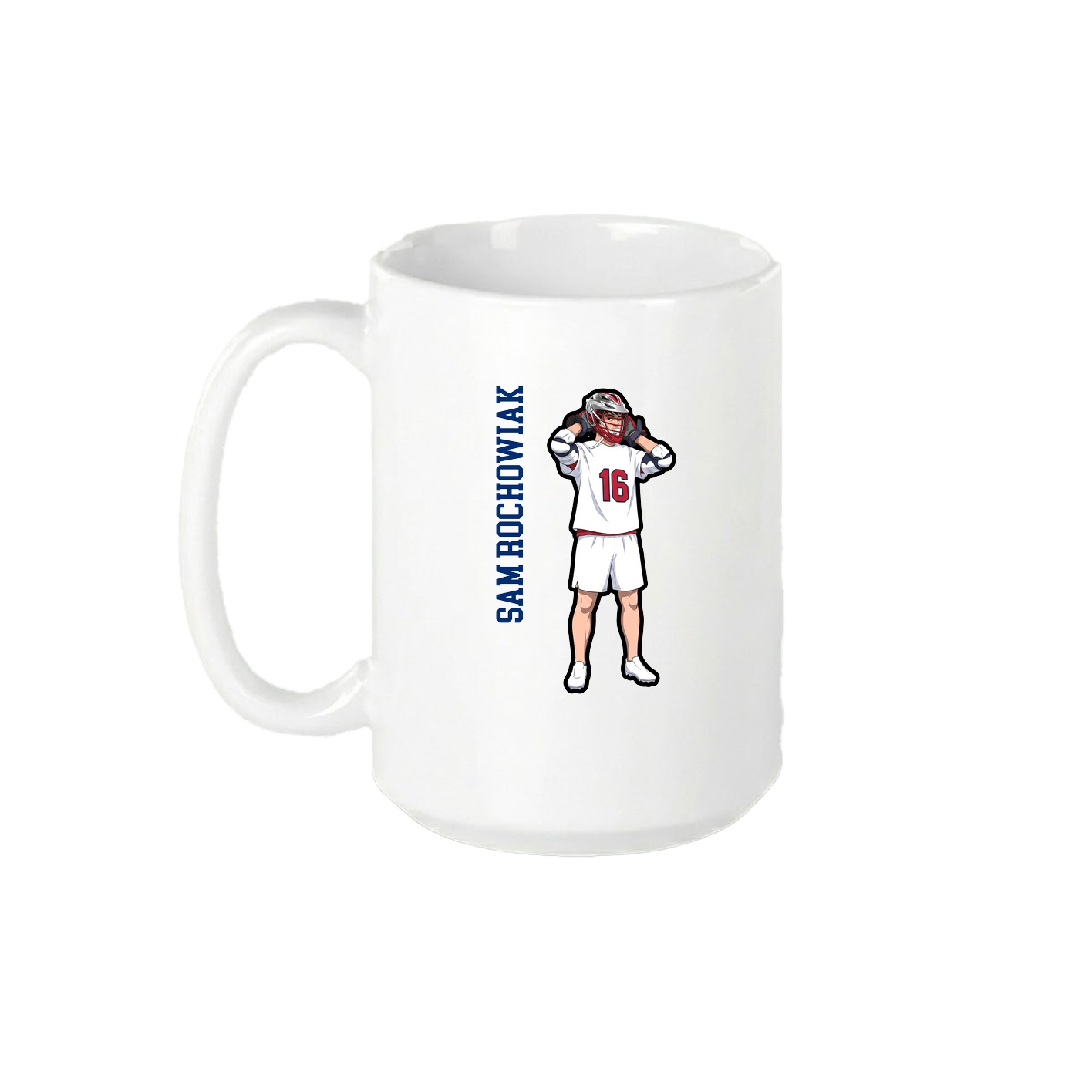 15oz Coffee Mug — Name Vertical in White