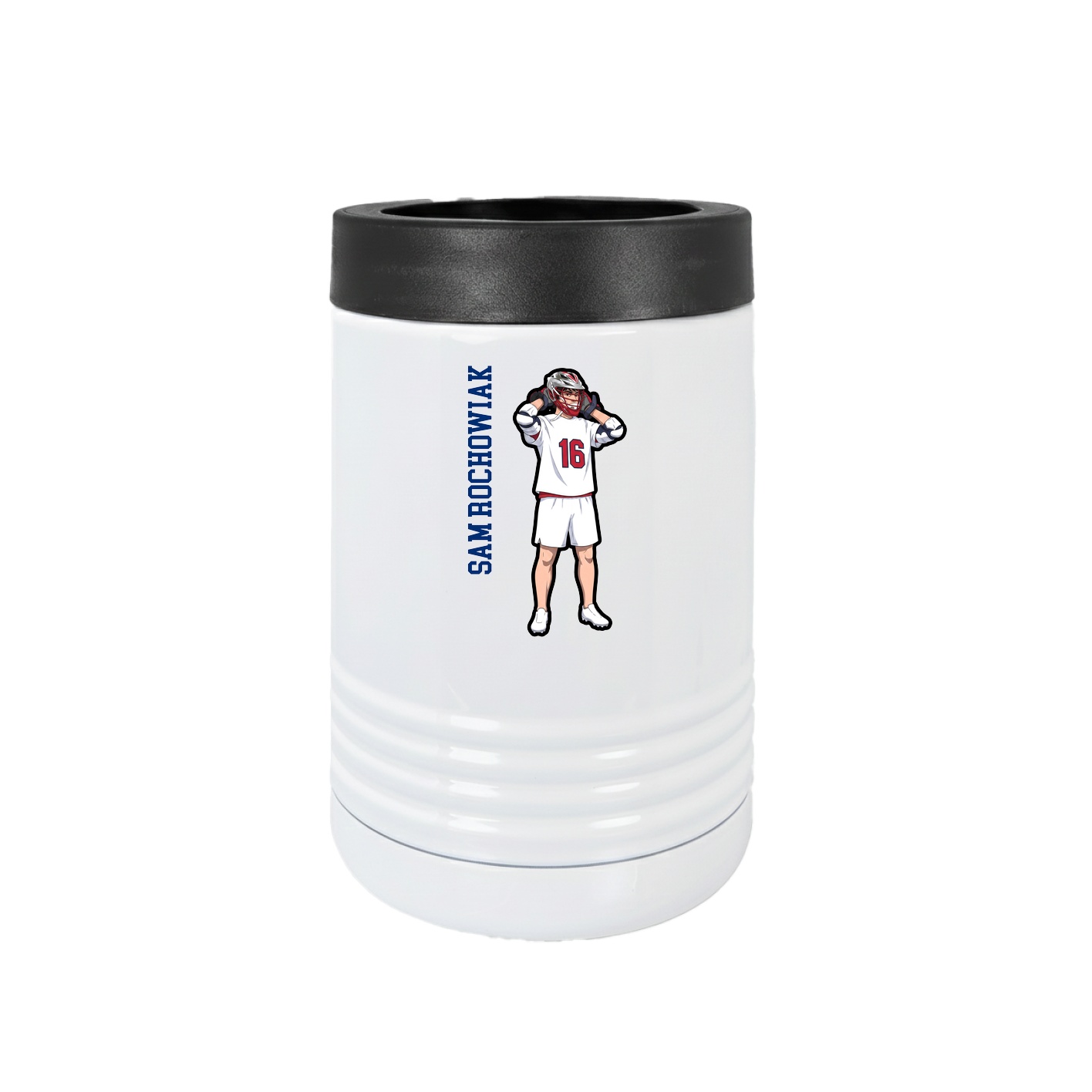 Beverage Holder — Name Vertical in White