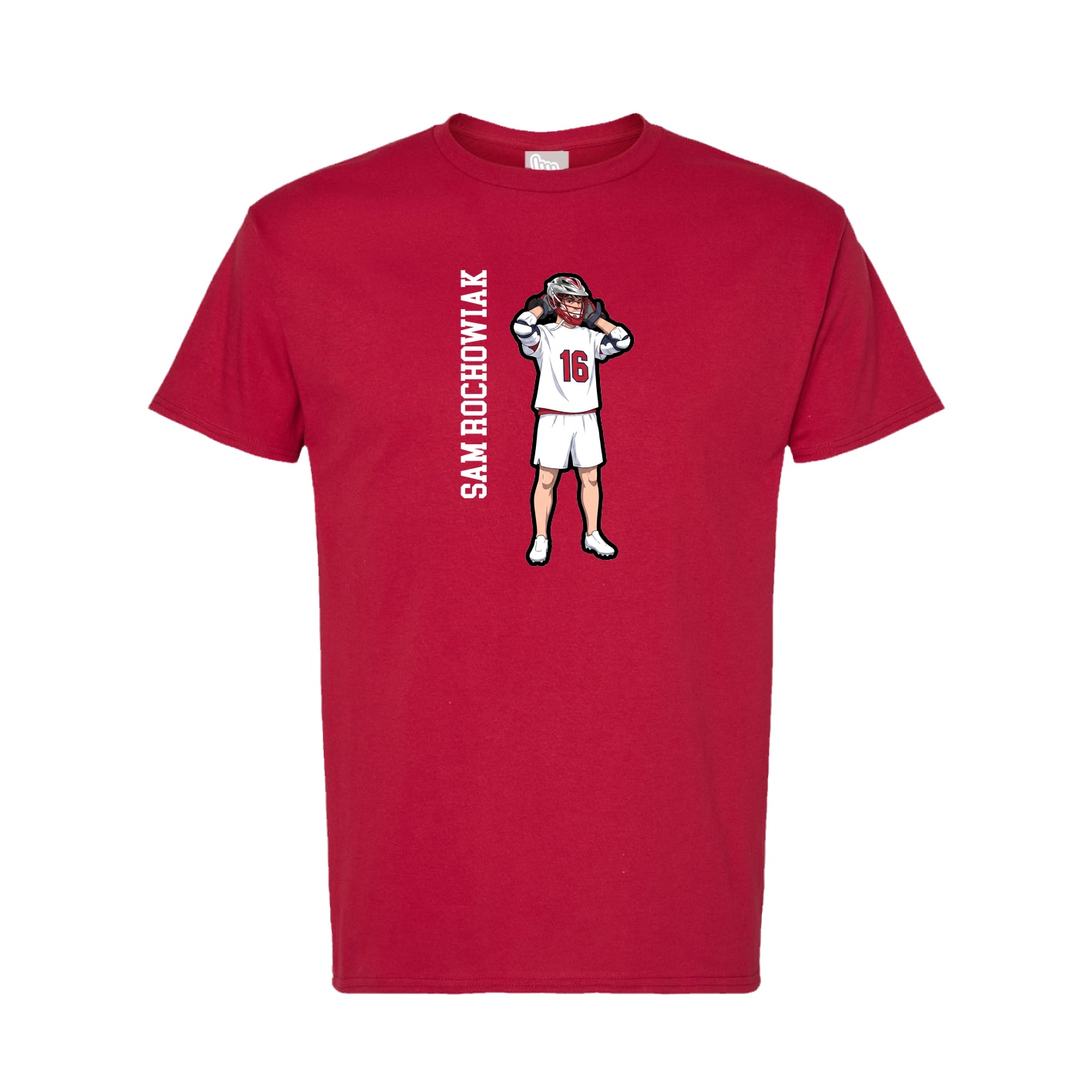 Tee — Name Vertical in Crimson