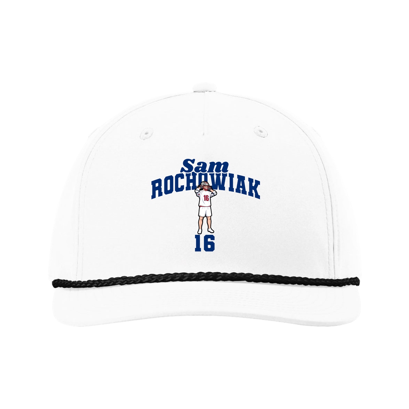 Five-Panel Classic Rope Cap — Signature Arch in White