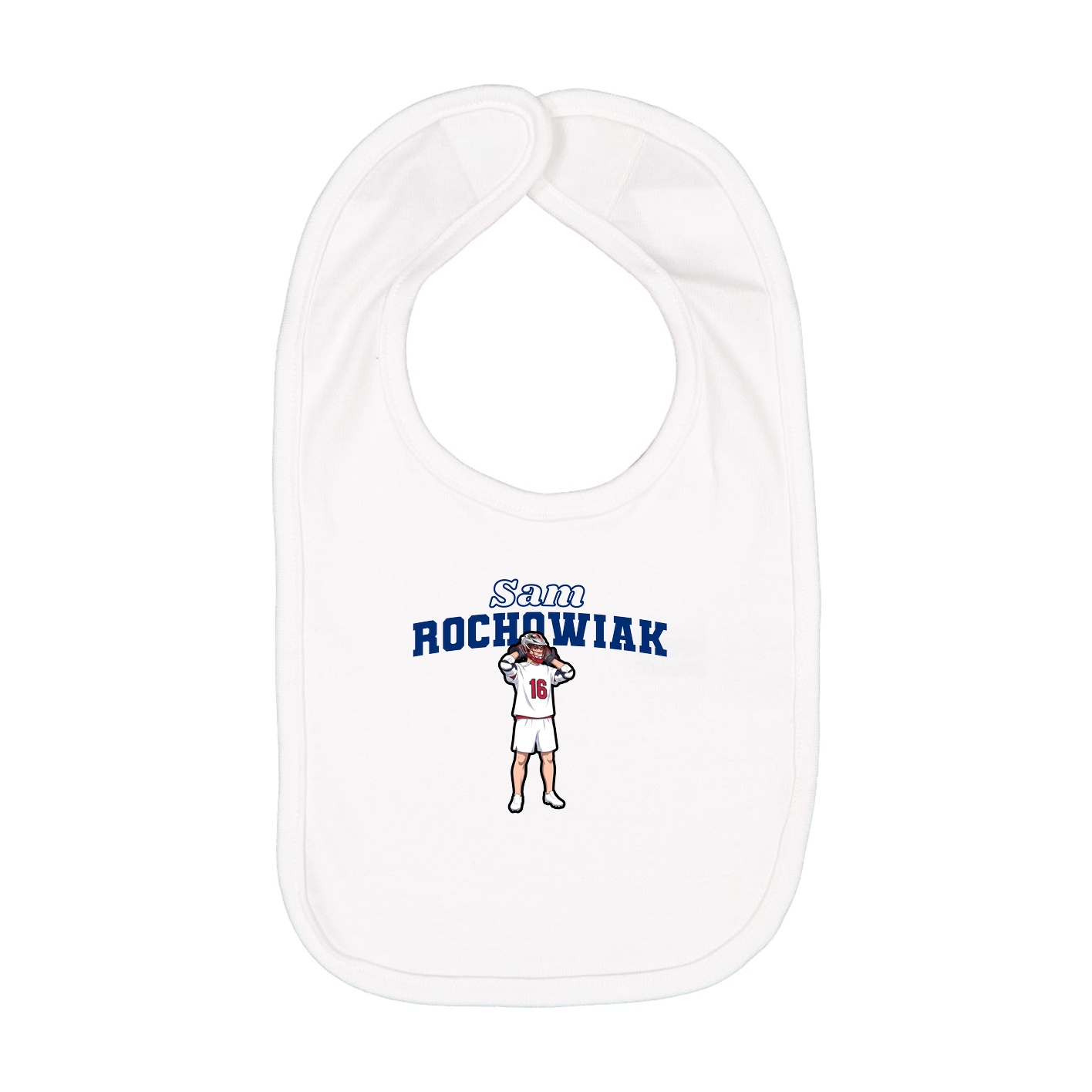 Infant Bib — Name Arch in White