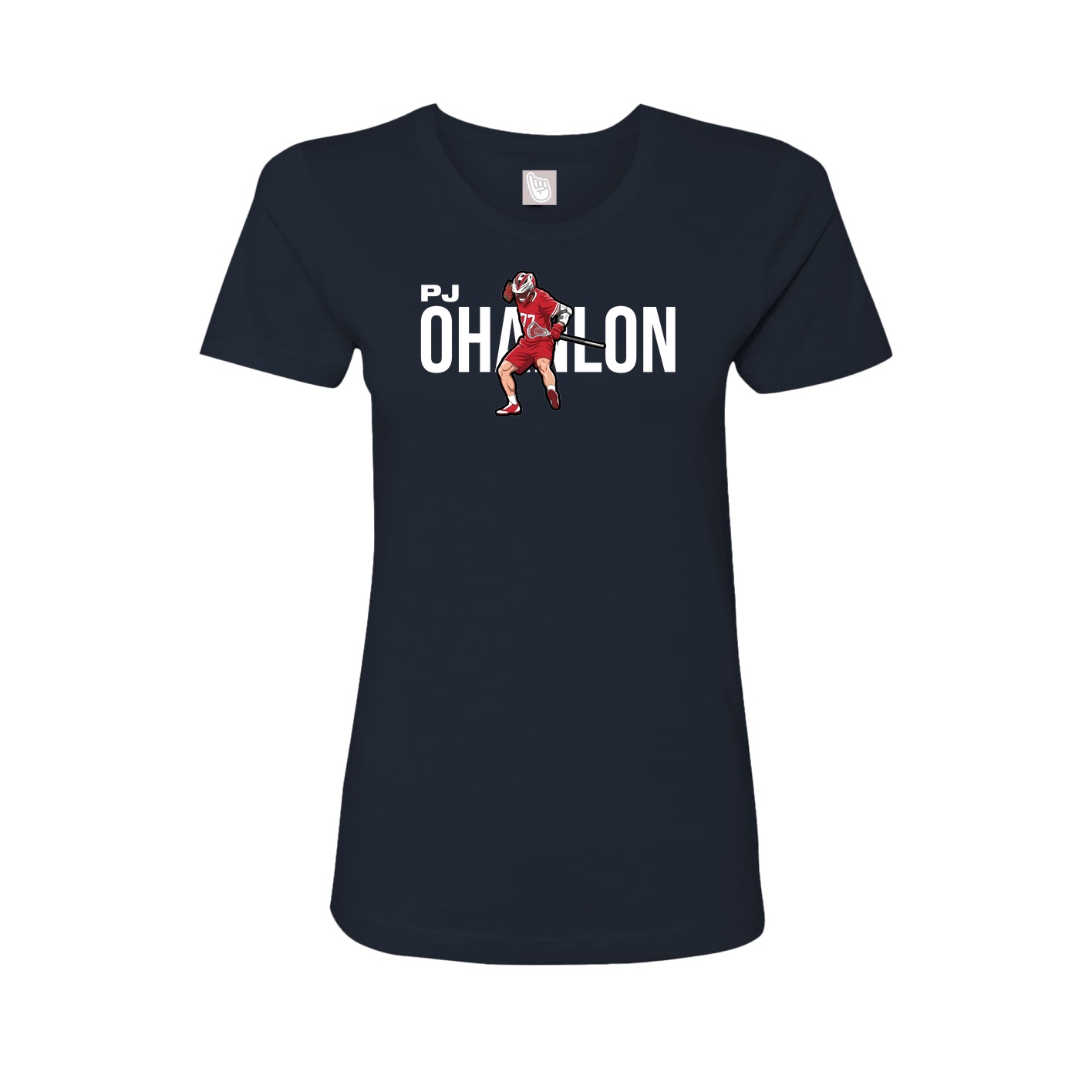 Fitted Women's Tee — Player Name in Navy