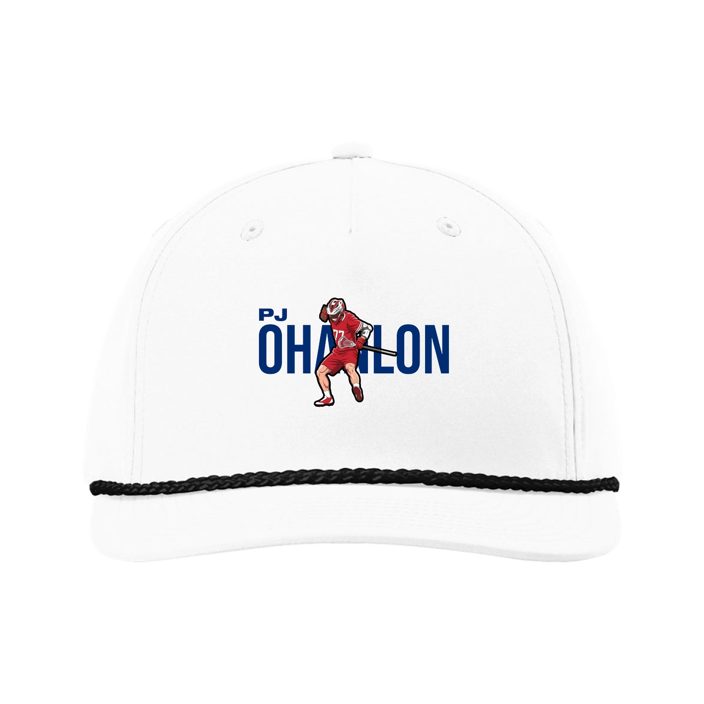 Five-Panel Classic Rope Cap — Player Name in White