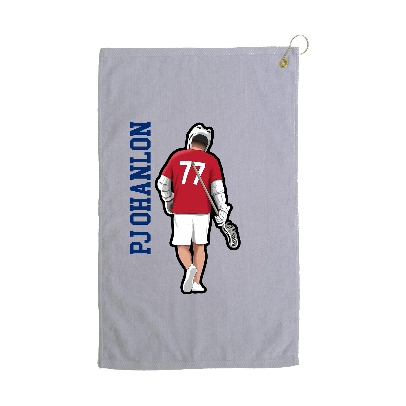 Golf Towel — Name Vertical in Grey