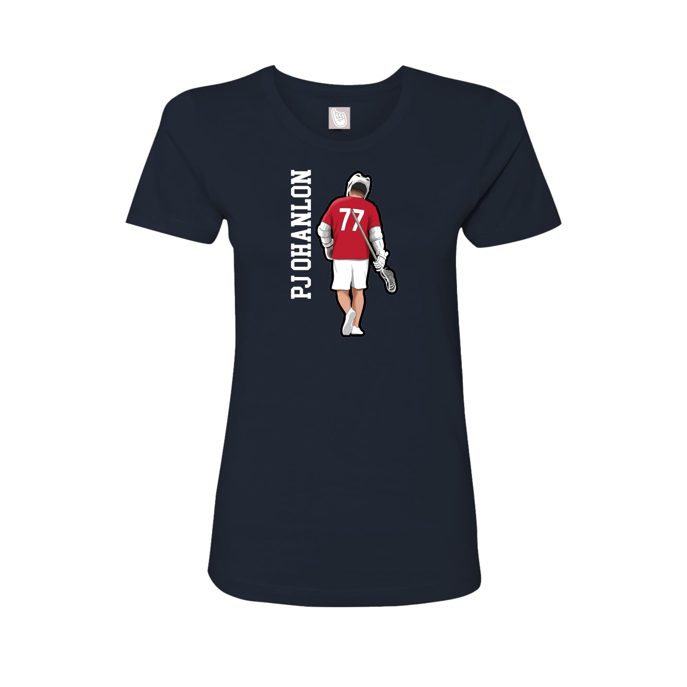 Fitted Women's Tee — Name Vertical in Navy