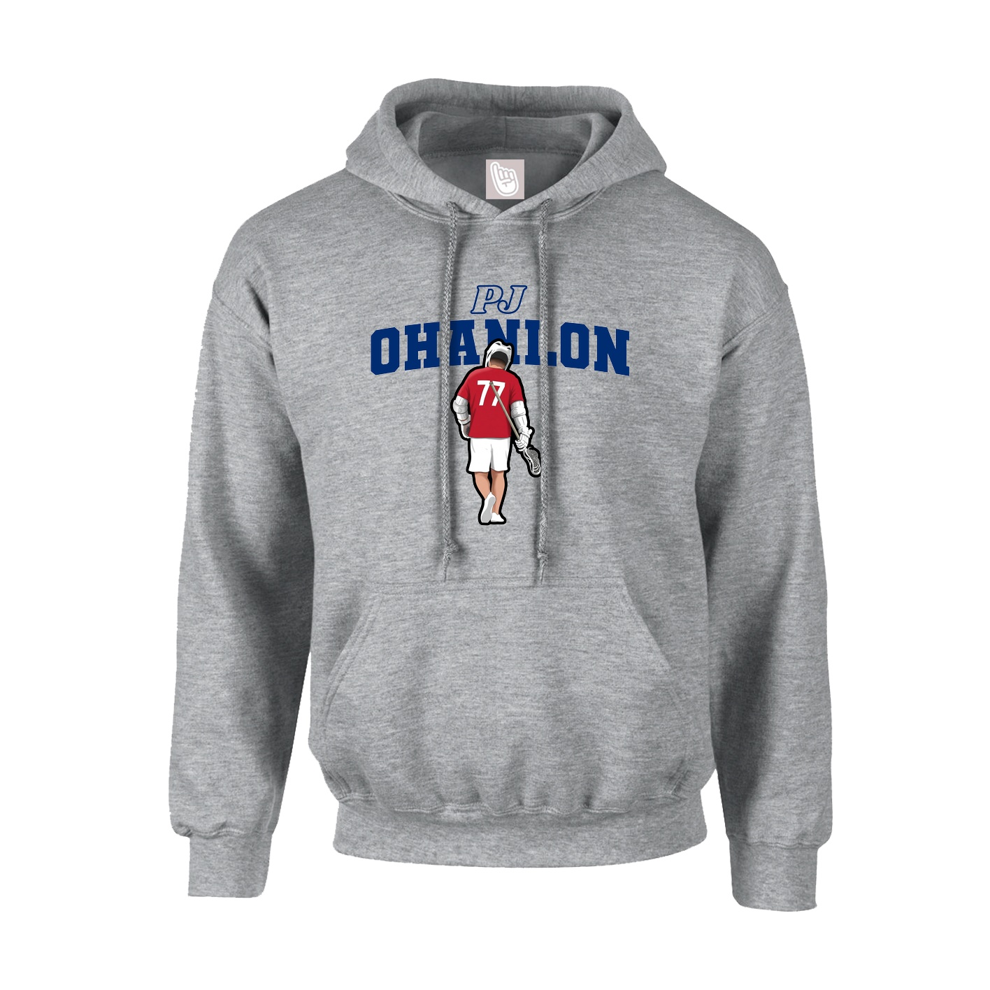 Hoodie — Name Arch in Grey