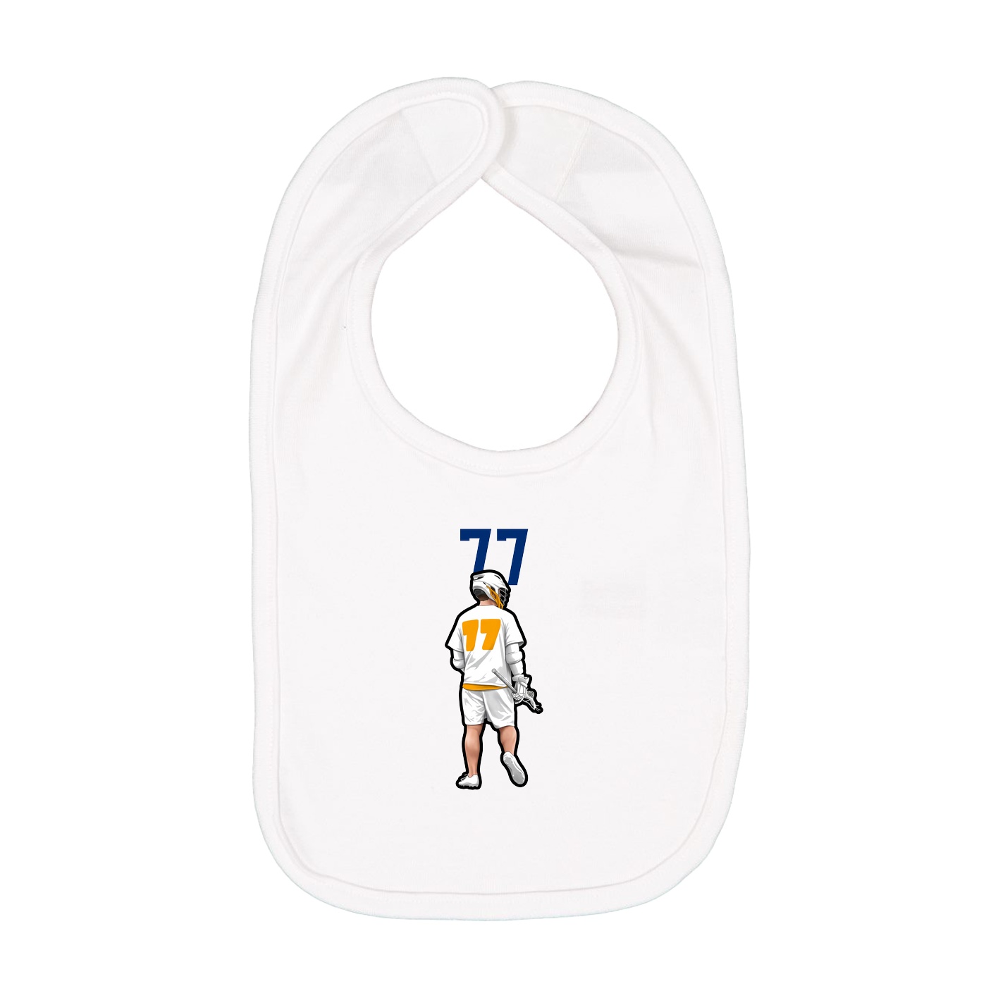 Infant Bib — Number Top in White